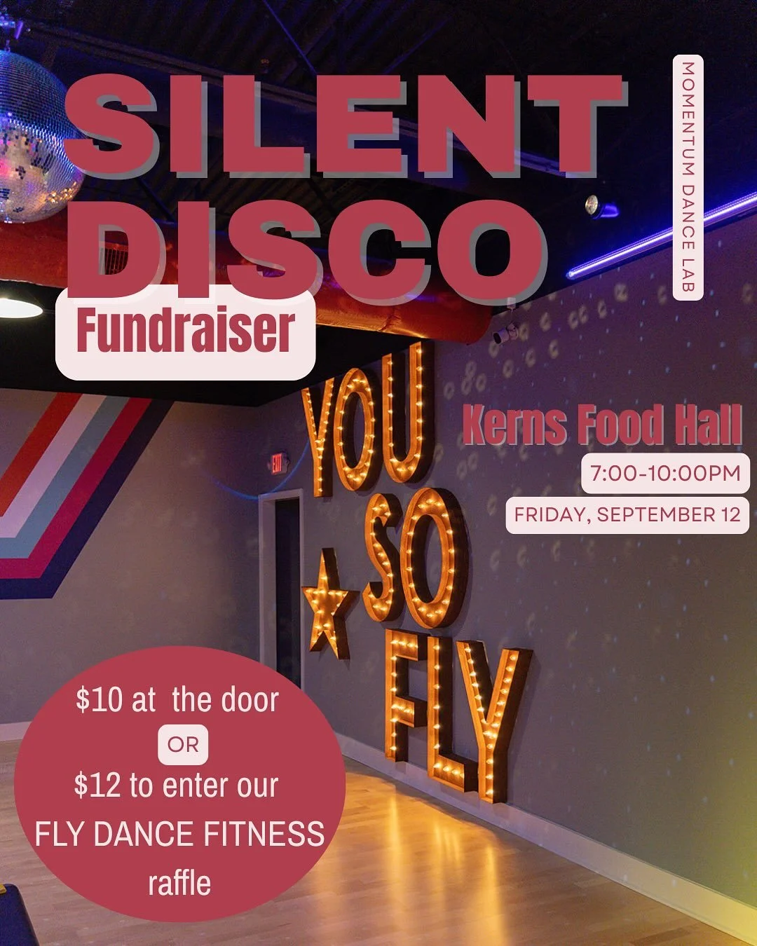 ✨ SURPRISE✨
For only $12 at the door you can be entered to win a 10 class package for @flydancefitness.knoxville (valued at $160) PLUS 2 shirts and a sticker!
Sooo please join us Friday, September 12 at @kernsfoodhall for our Silent Disco Fundraiser 