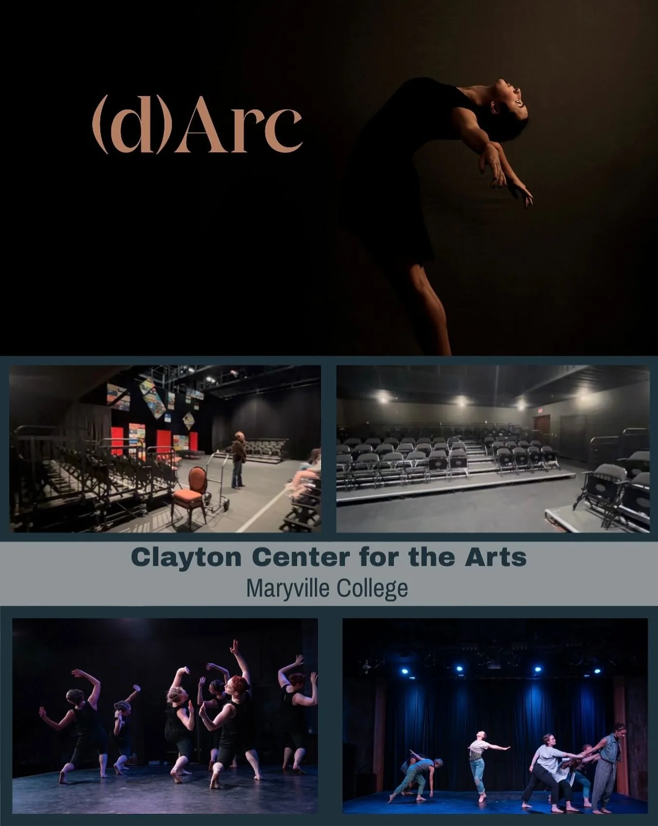 ⭐️VENUE ALERT⭐️
This year&rsquo;s show, (d)Arc, will take place at the Clayton Center for the Arts at Maryville College! We are so excited to perform in this new space and can&rsquo;t wait for everyone to see it!

Shows will take place November 15 at