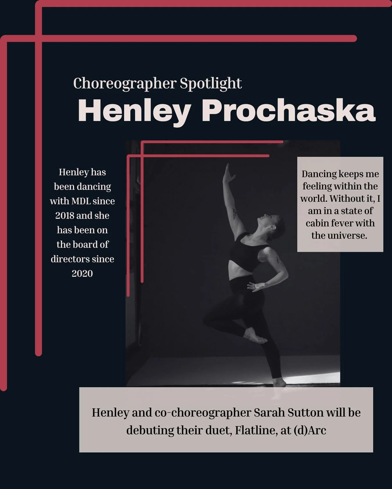 Today we are spotlighting Henley! Her beautiful movements and bright spirit will be featured in (d)Arc on Nov 15th and 16th. @henleyp3 

Tickets in link tree!