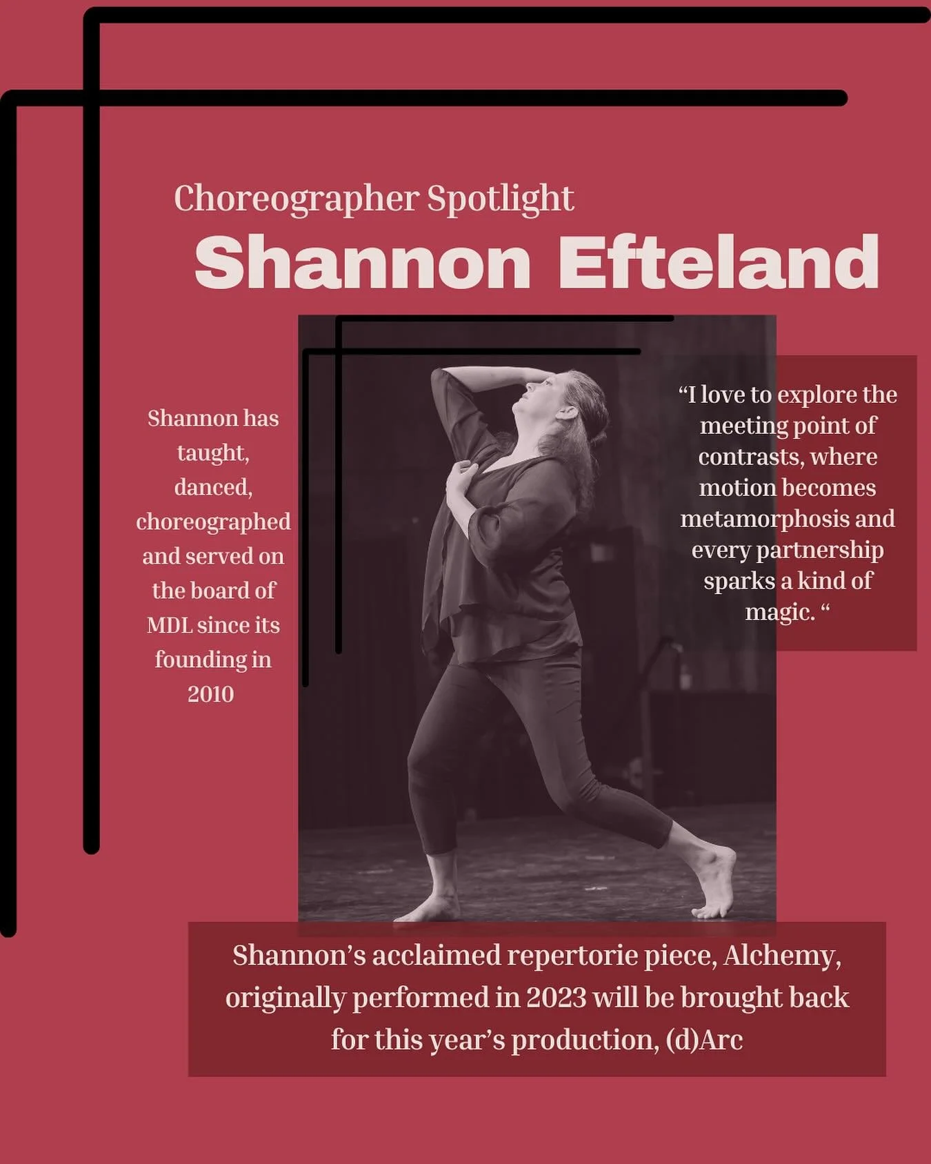 Tonight&rsquo;s choreographer spotlight is Shannon! Shannon is an MDL founder whose pieces are always crowd and dancer favorites. Check out her work on Nov 15th and 16th at (d)Arc! @shannon_elf_i_am 

Tickets in link tree