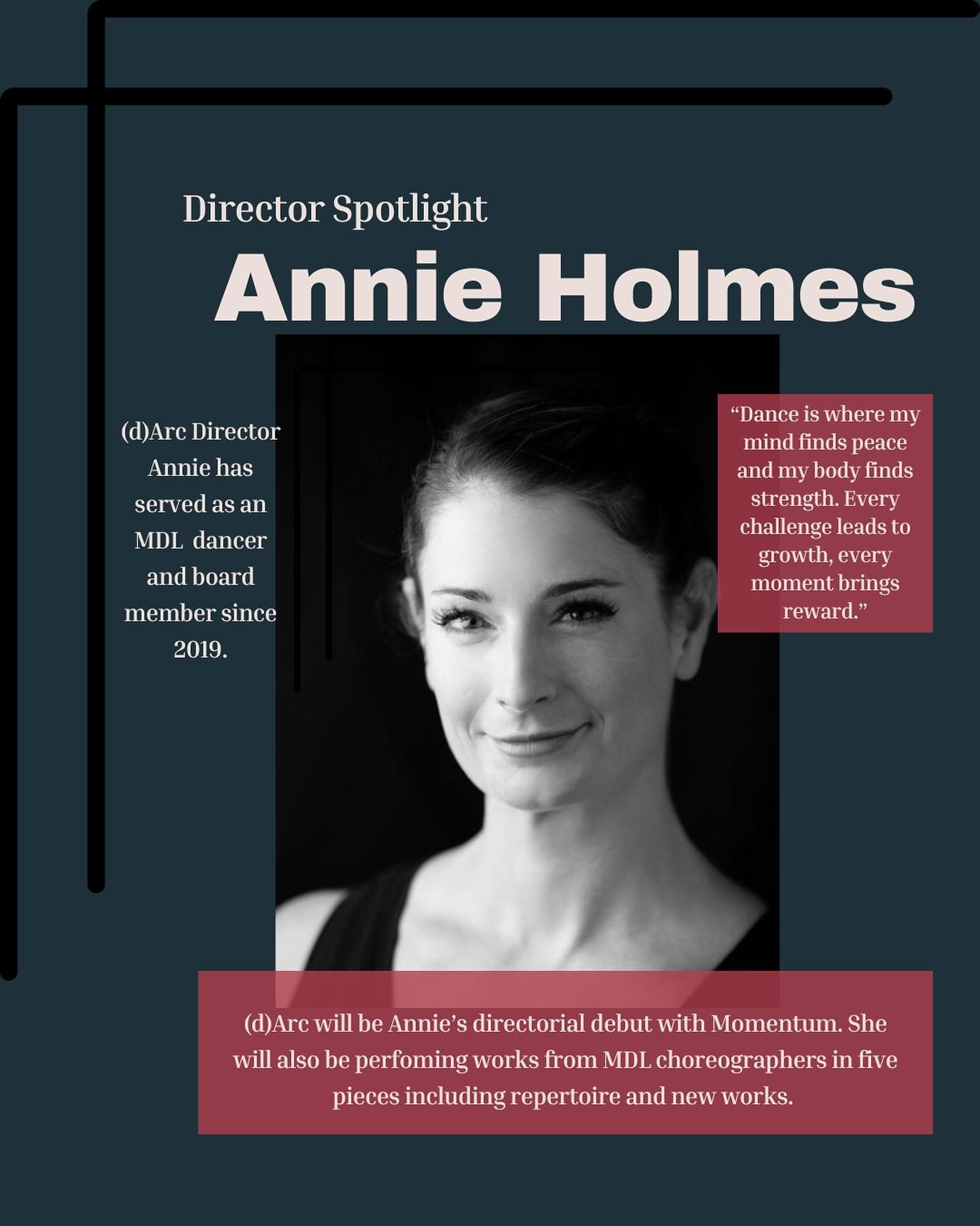 Our third and final director spotlight is Annie Holmes! Annie&rsquo;s delightful strength and tenacious spirit will be featured in her directorial debut, (d)Arc. Come see the fruits of her labor Nov 15th and 16th! Tickets in link tree! @annie_adams86