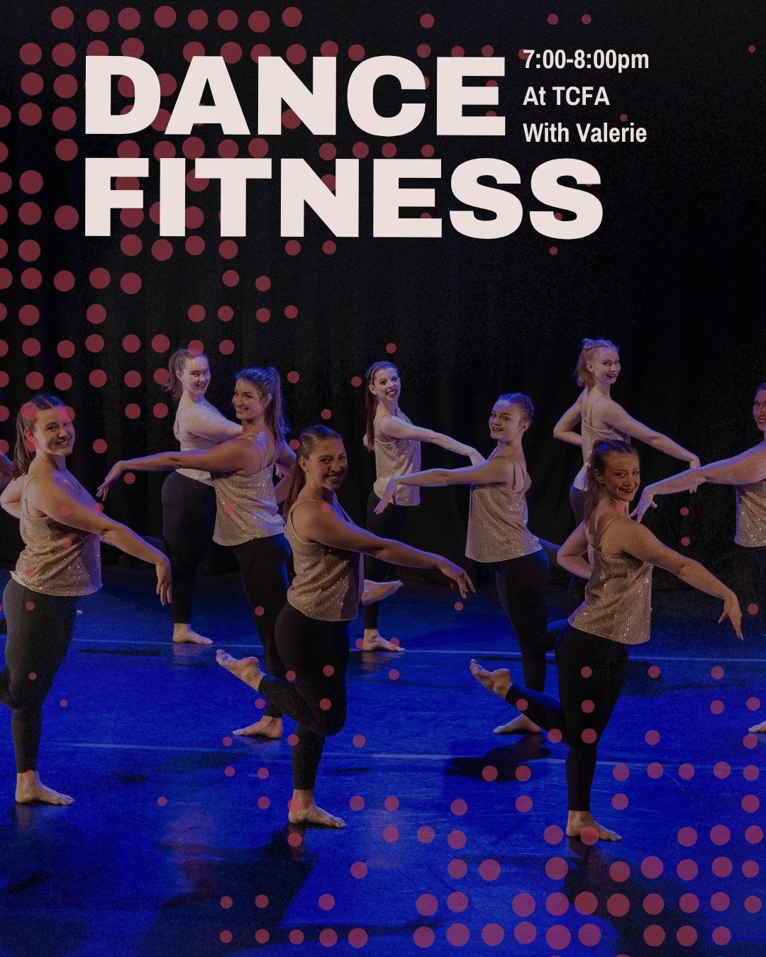 Join us tonight for a Dance Fitness Class with Valerie 7:00-8:00 PM Monday at the Tennessee Conservatory of Fine Arts.
This class is a high-cardio dance fitness format, and Valerie will break down each routine, so you have a better understanding befo