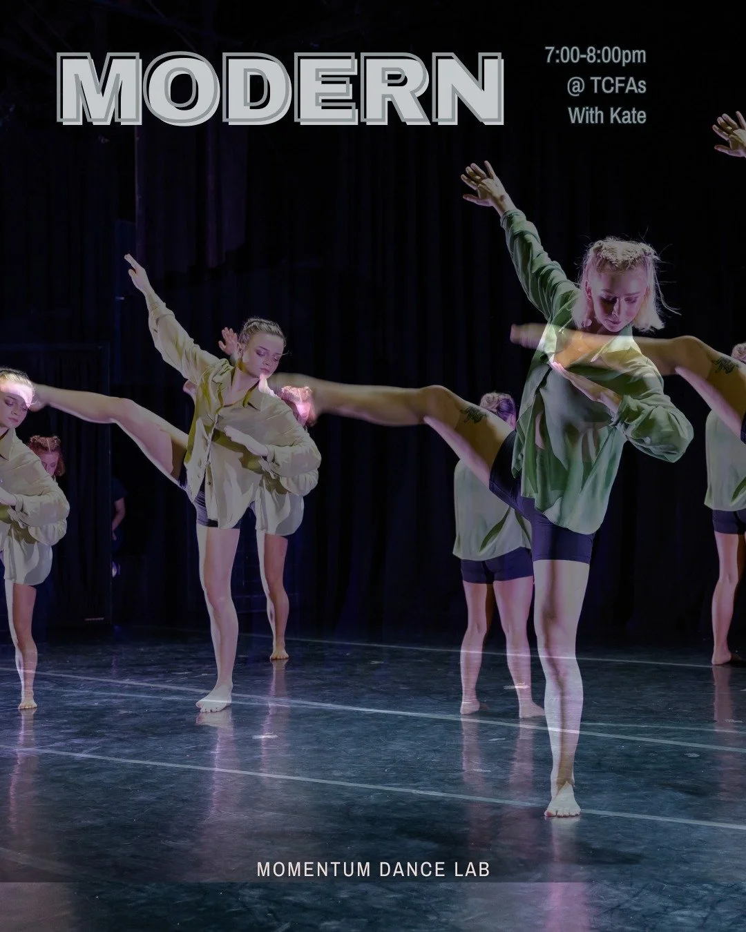 Join us tonight for a Modern Dance Class with Kate! 7:00-8:00 PM Wednesday at the Tennessee Conservatory of Fine Arts.