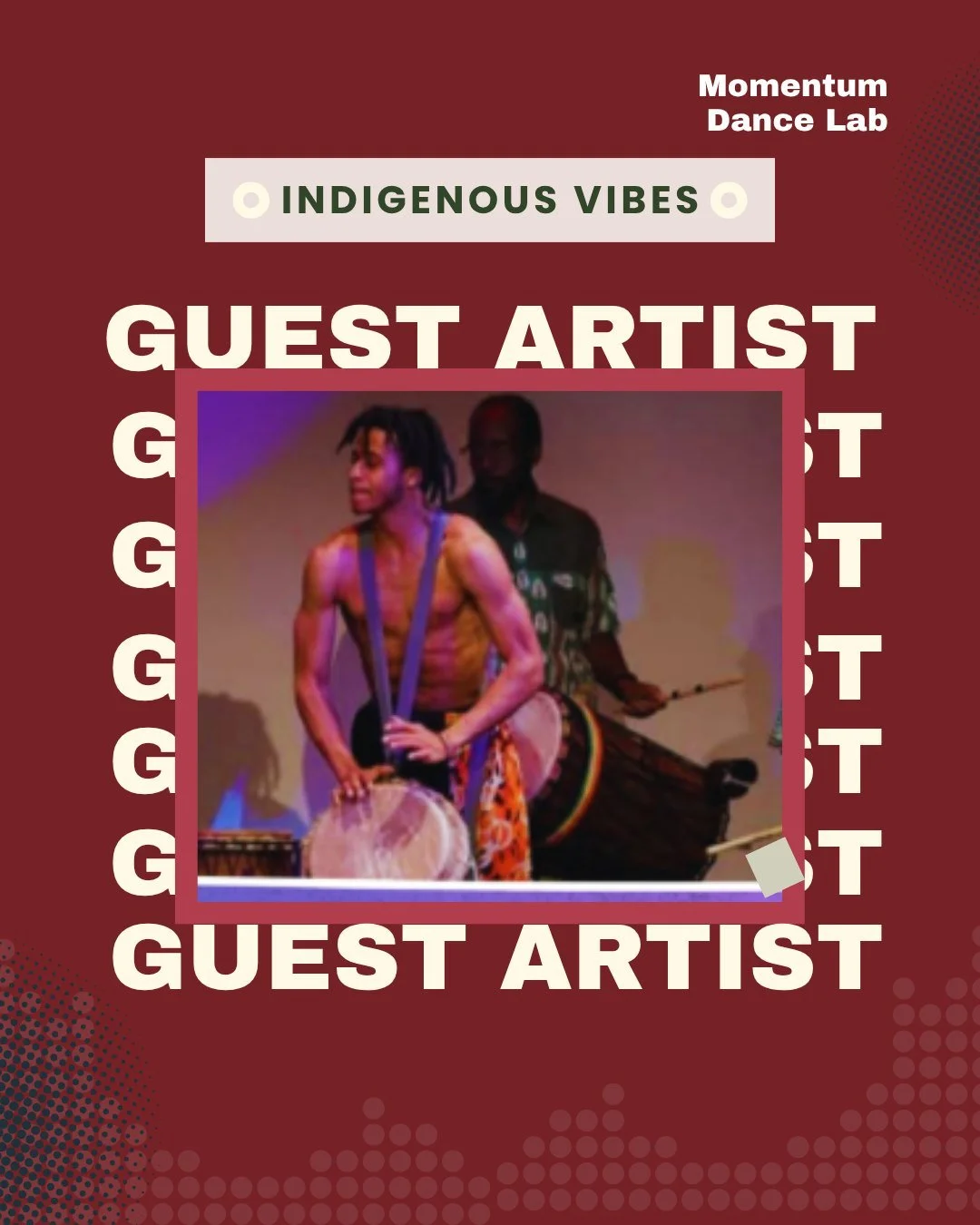 Our second guest artist this year is a local drum group, Indigenous Vibes! We are so excited that they are joining us this year; you will definitely not want to miss this! Join us at The Clayton Center for the Arts with performances on Friday, Novemb