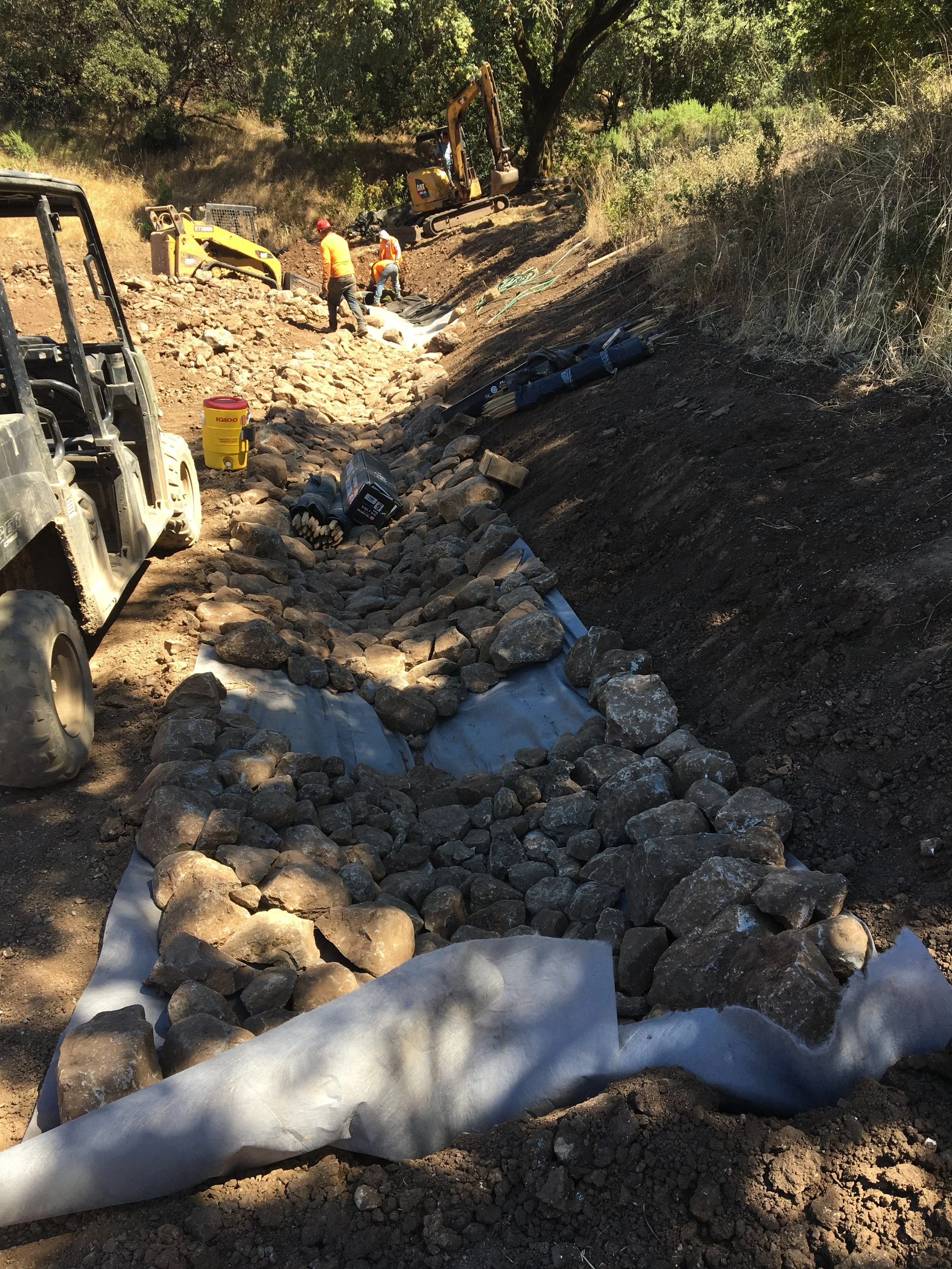 Stone Drainage Swale