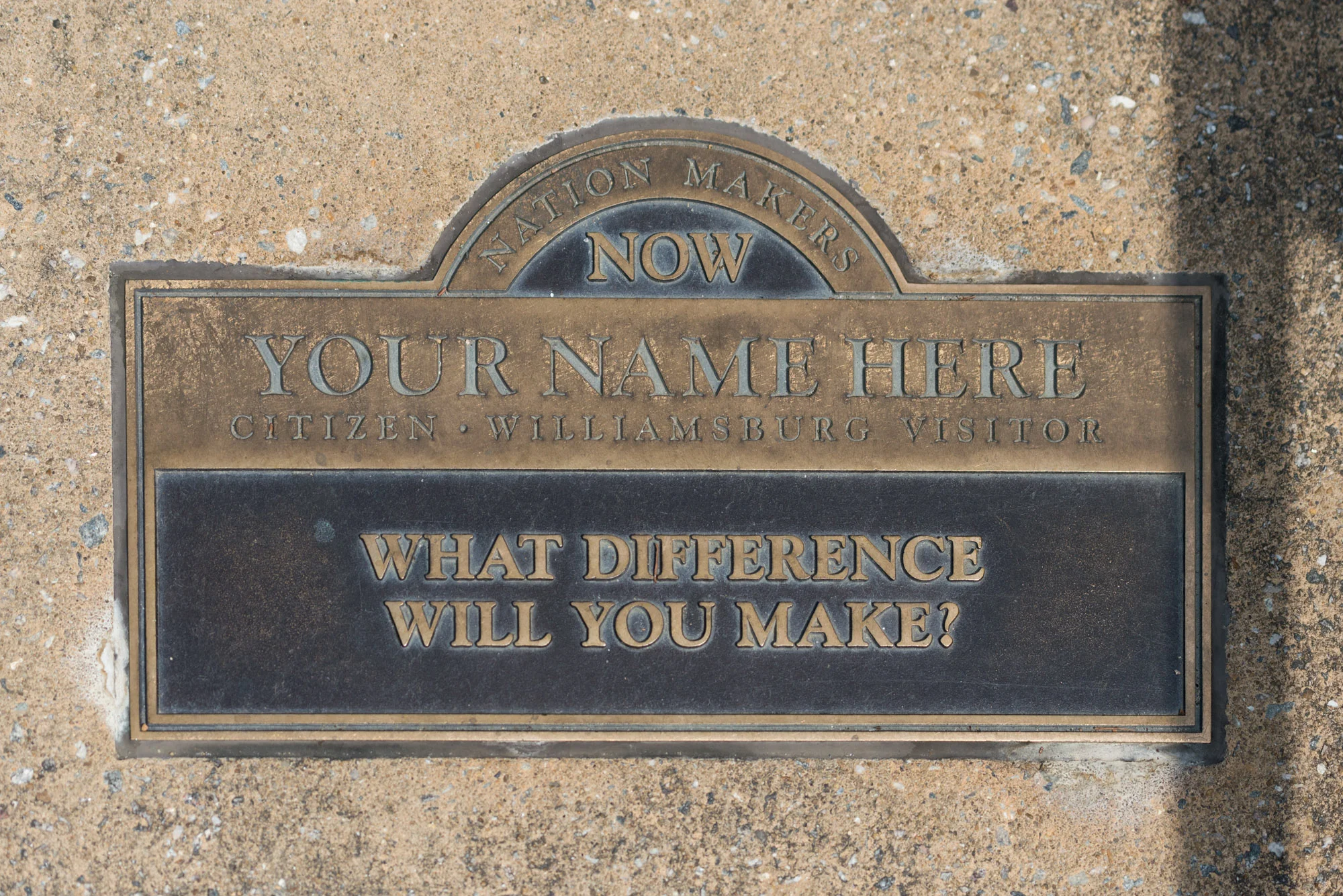 Saw this plaque while visiting Colonial Williamsburg; a probing question.