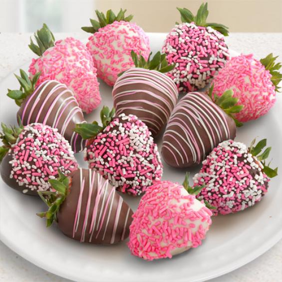 Pink Chocolate Covered Strawberries