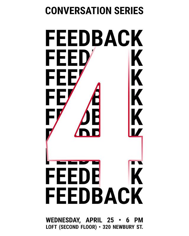Happening Wednesday, April 25th, 6pm at the Loft! Join to discuss FEEDBACK as we approach finals week. 
#conversationattheloft #feedback