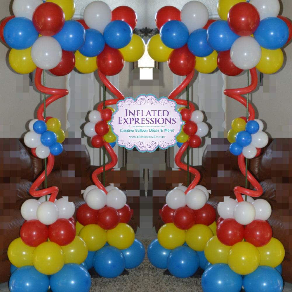OUTDOOR-Customizable Fiesta Theme Number Balloon Column - small