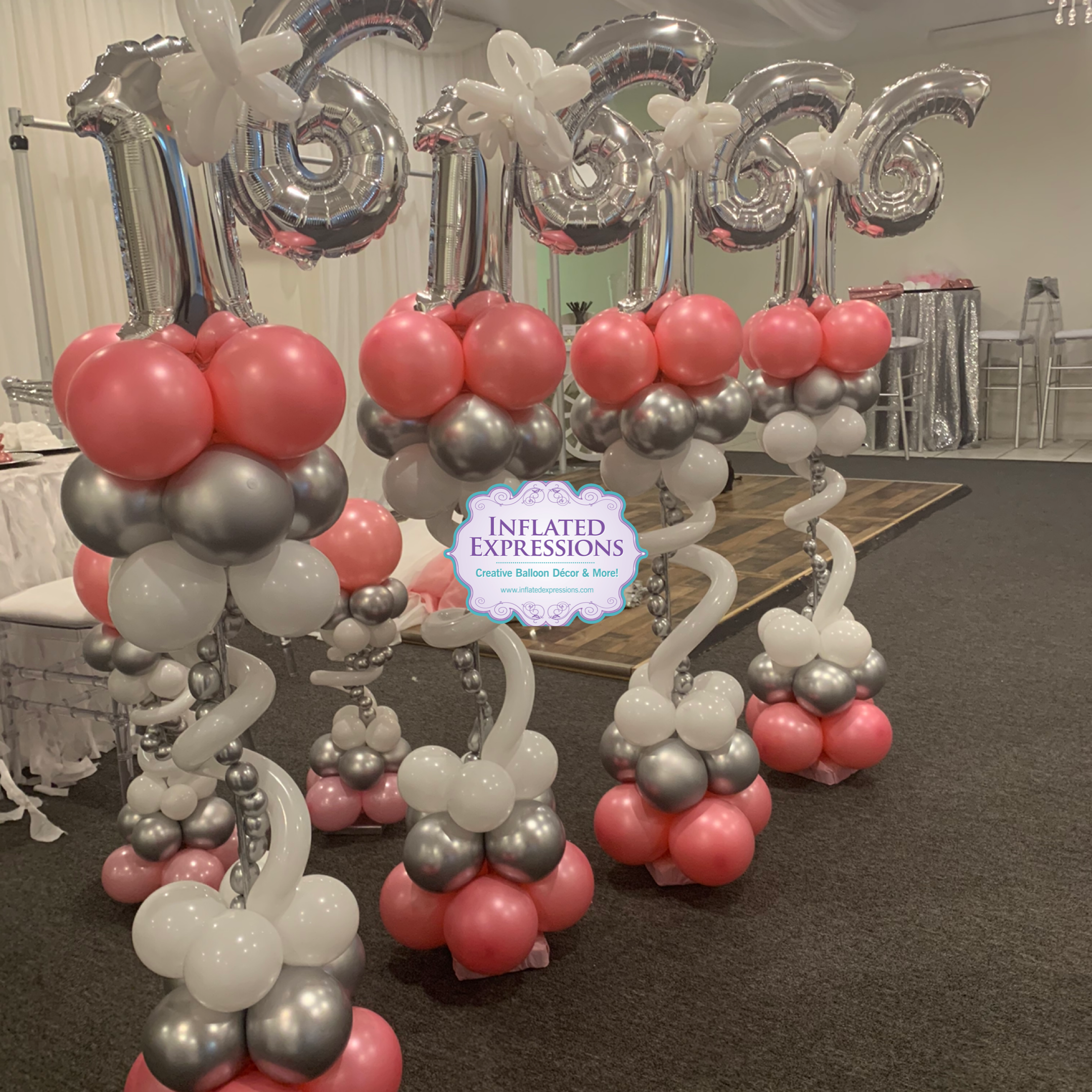 Tall Sweet 16 Balloon Centerpiece — Inflated Expressions, LLC
