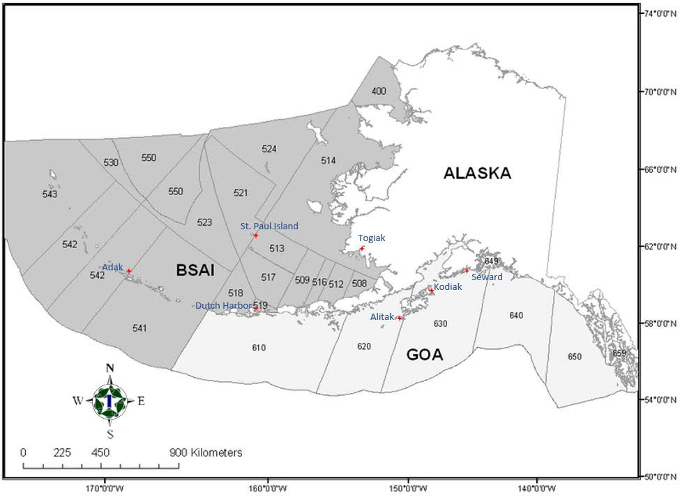 Alaska Federal Fishing Statistical Areas