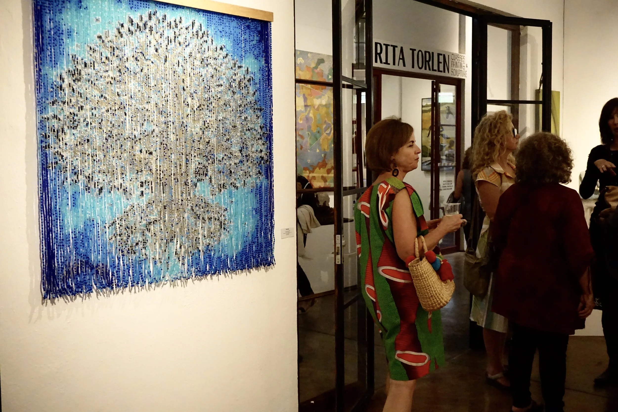 New Art work from Brenda Casillas and Constanza Rojo a collaboration that creates colorful imagery with thousands of beads.