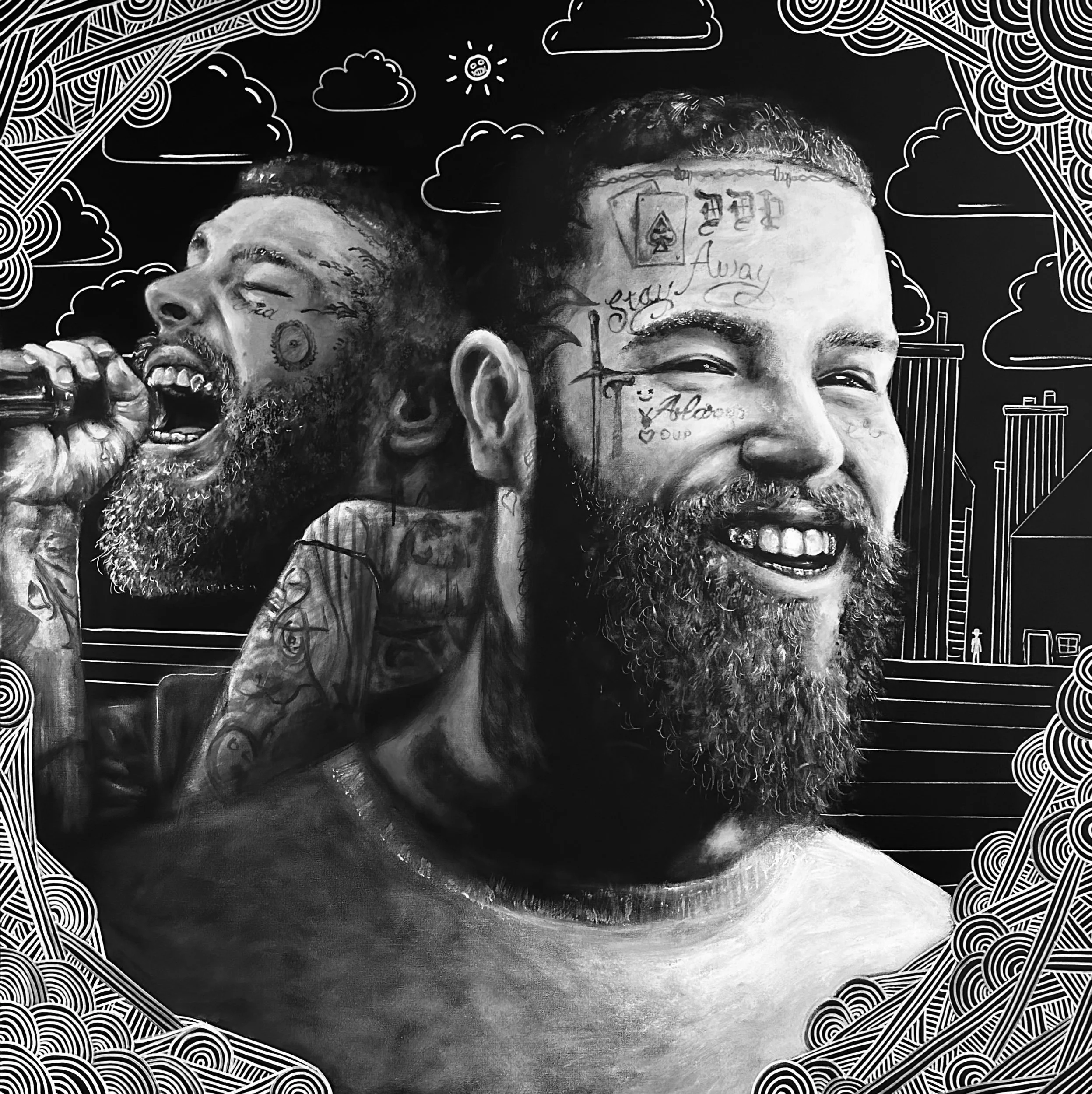 A portrait of Post Malone 