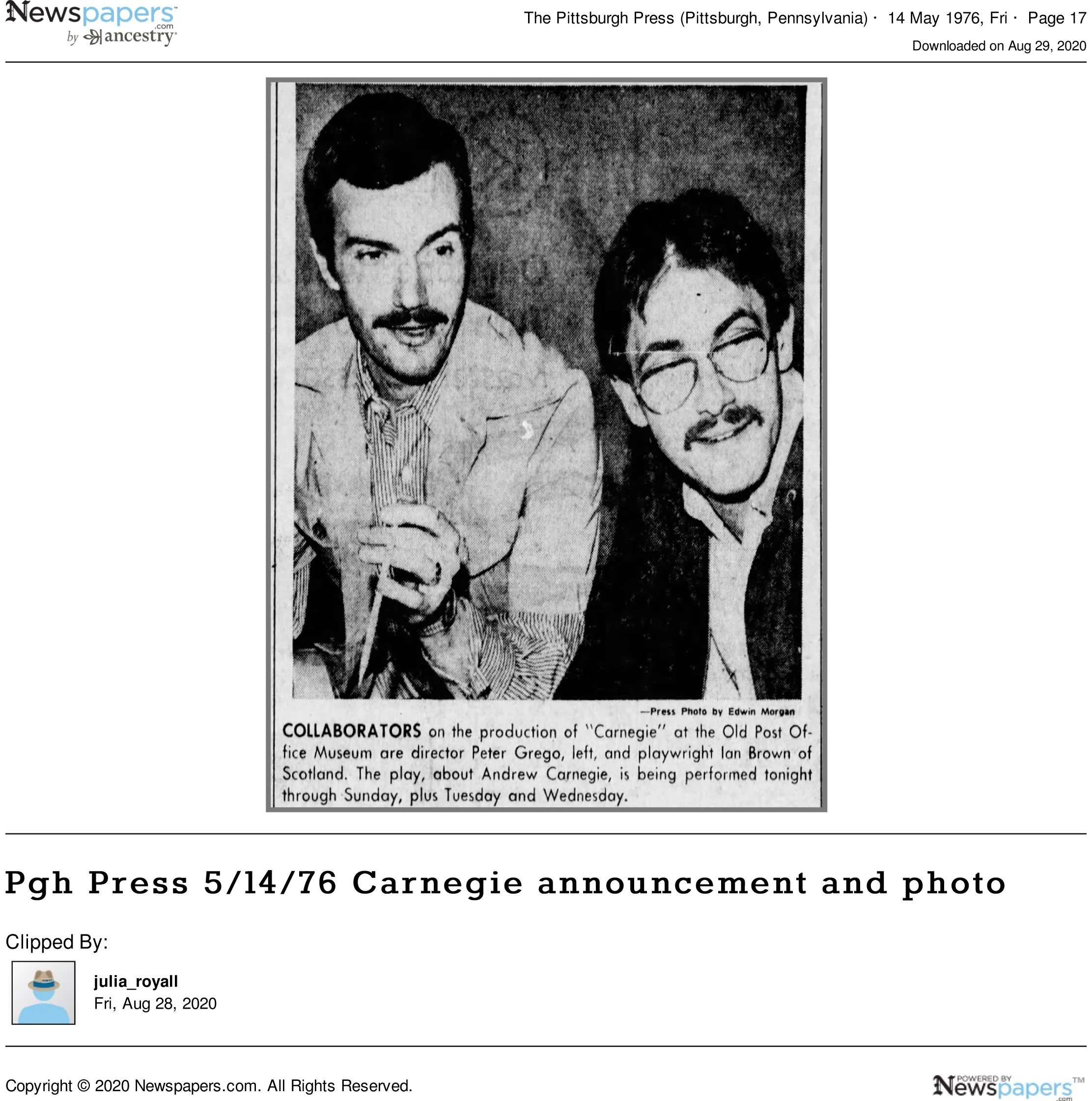 Pgh_Press_5_14_76_Carnegie_announcement_and_photo.jpg