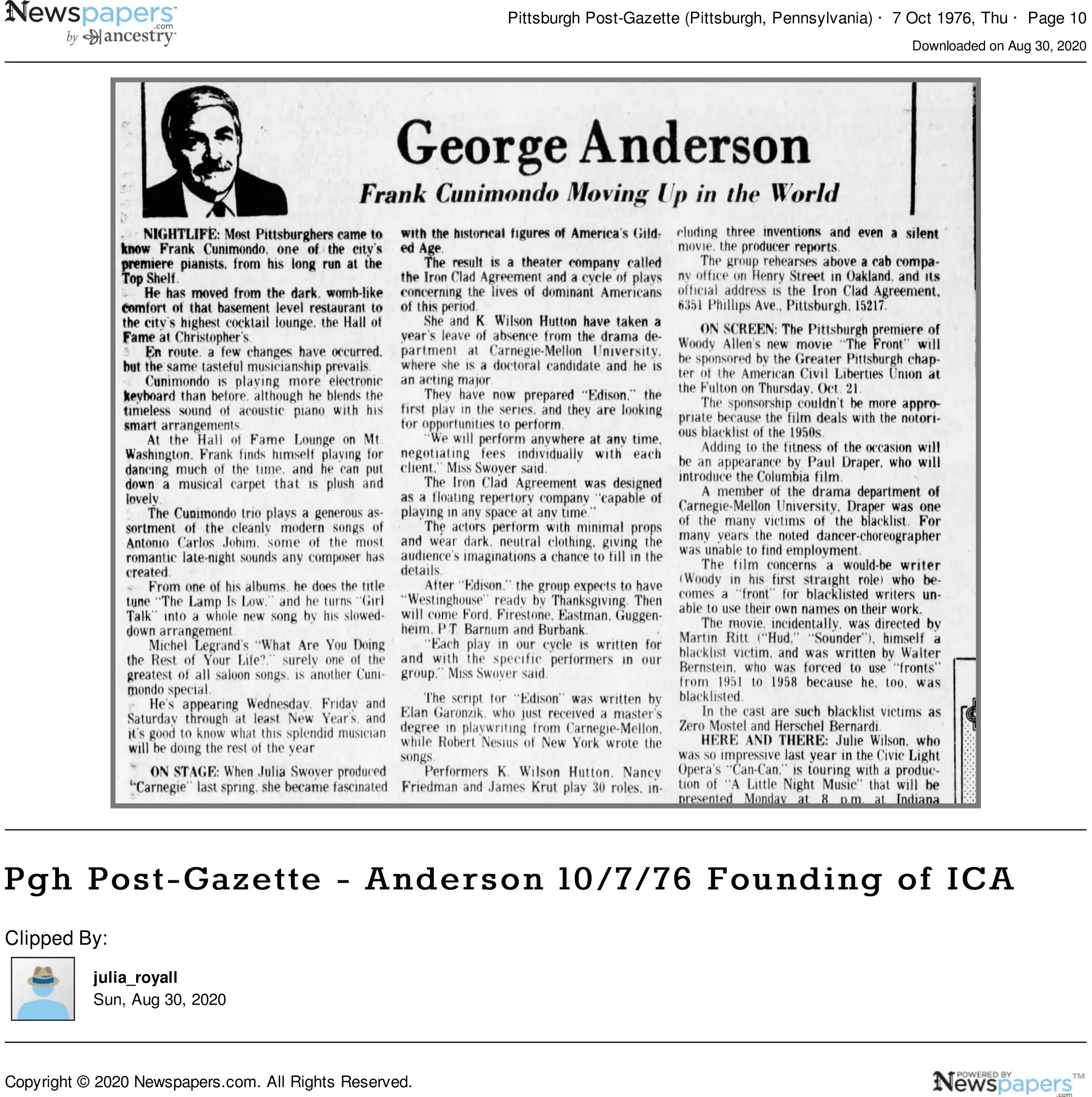 Pgh_Post_Gazette___Anderson_10_7_76_Founding_of_ICA.jpg