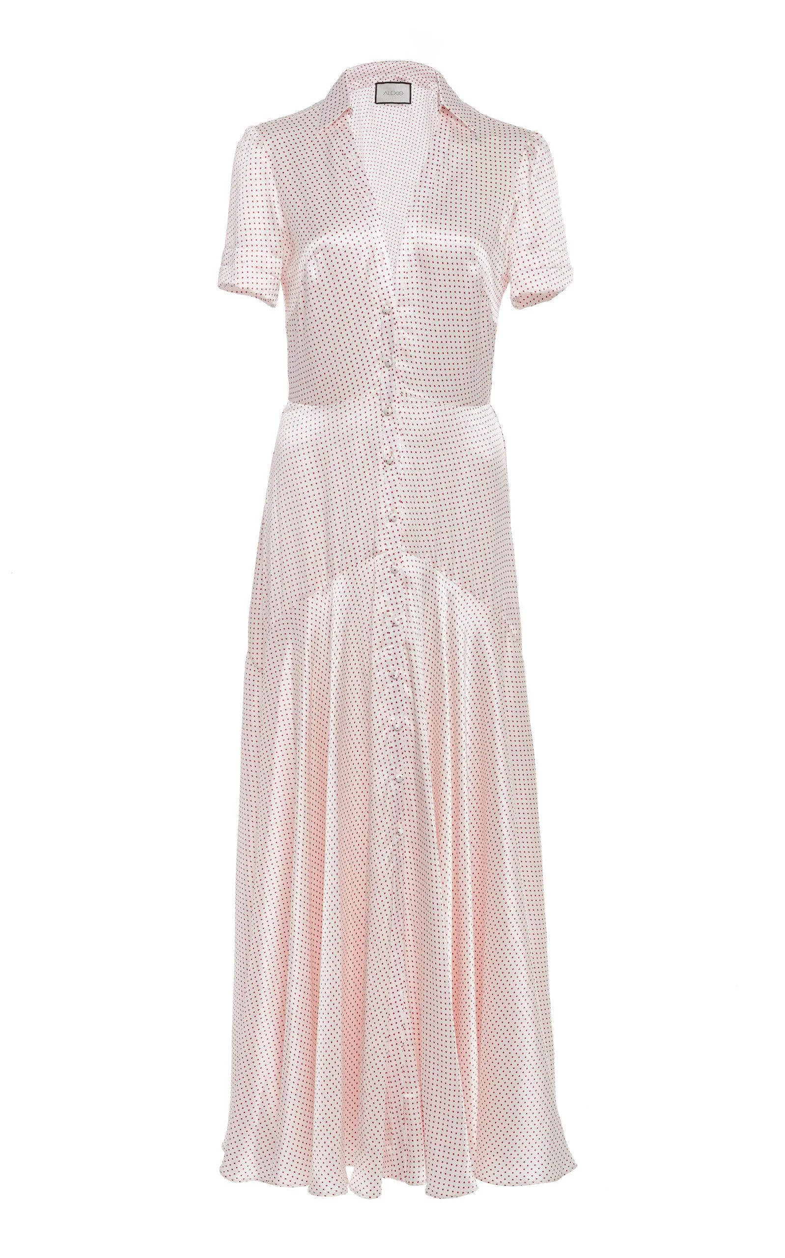 Alexis Athene Polka-Dot Silk-Satin Maxi Dress