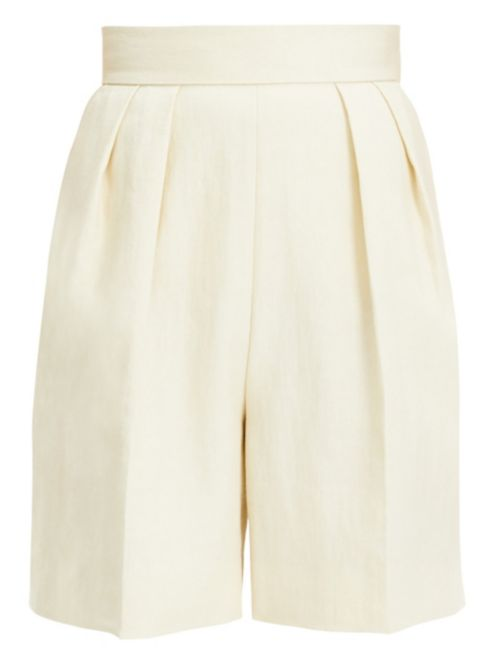 Theory Luxe Linen Pleated Short