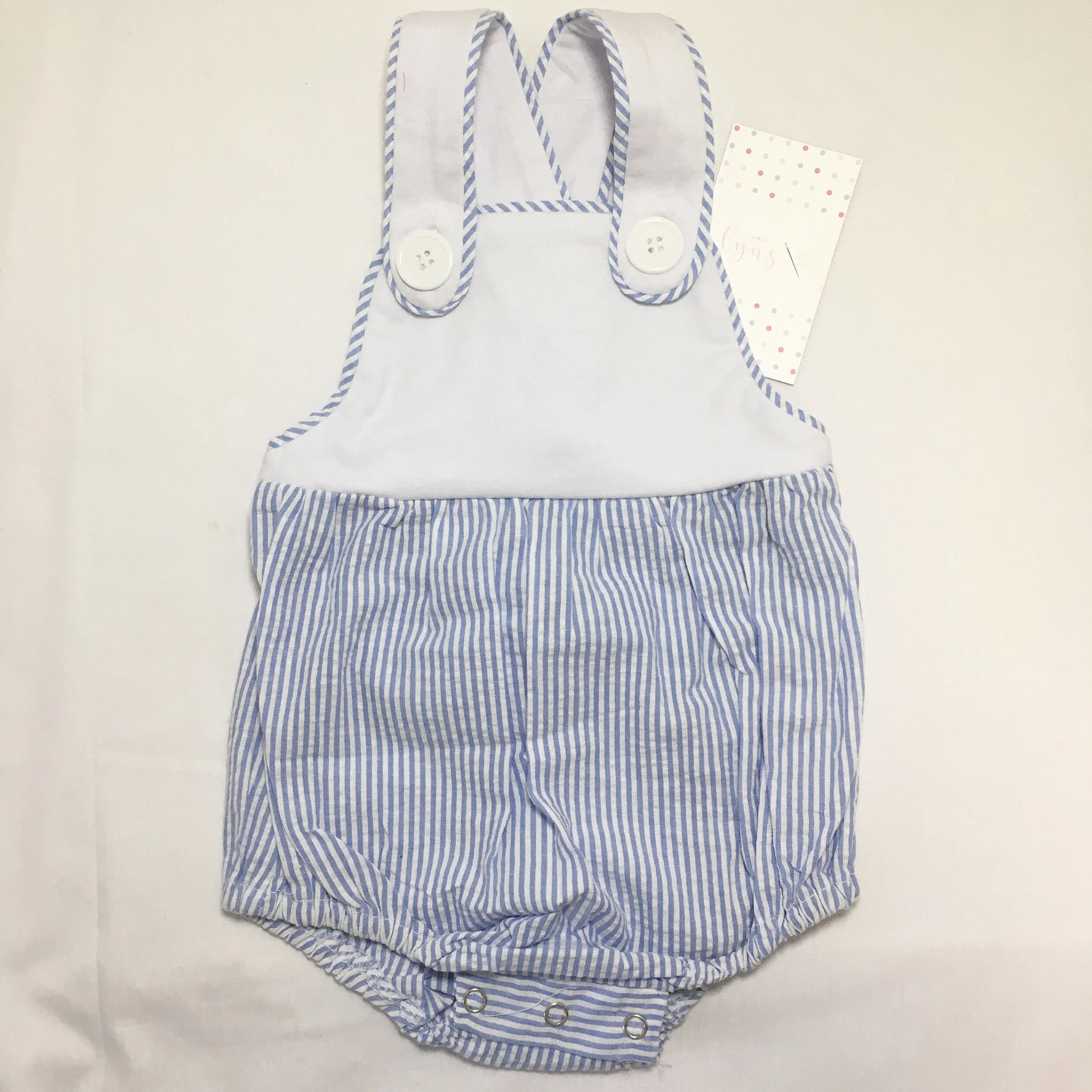 Blue and white stripe bubble