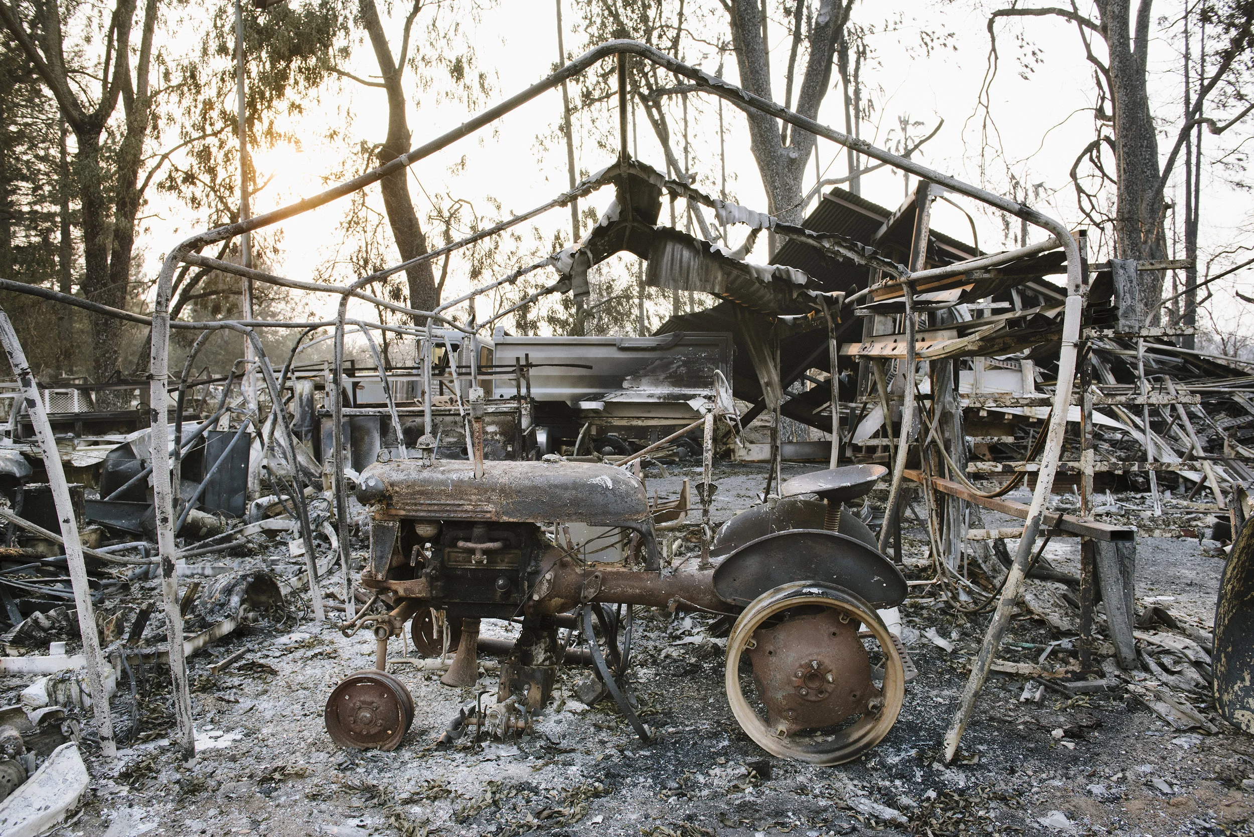 The destroyed Coffey Park neighborhood in Santa Rosa, CA following the Tubbs Fire in 2017