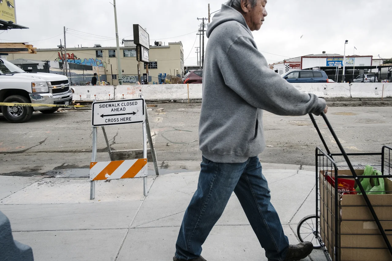  Street scenes from International Blvd. in East Oakland looking at how the community is being effected by construction of a new center-lane bus line called the Bay Rapid Transit(BRT) that is being promised as a positive transformative force for this 