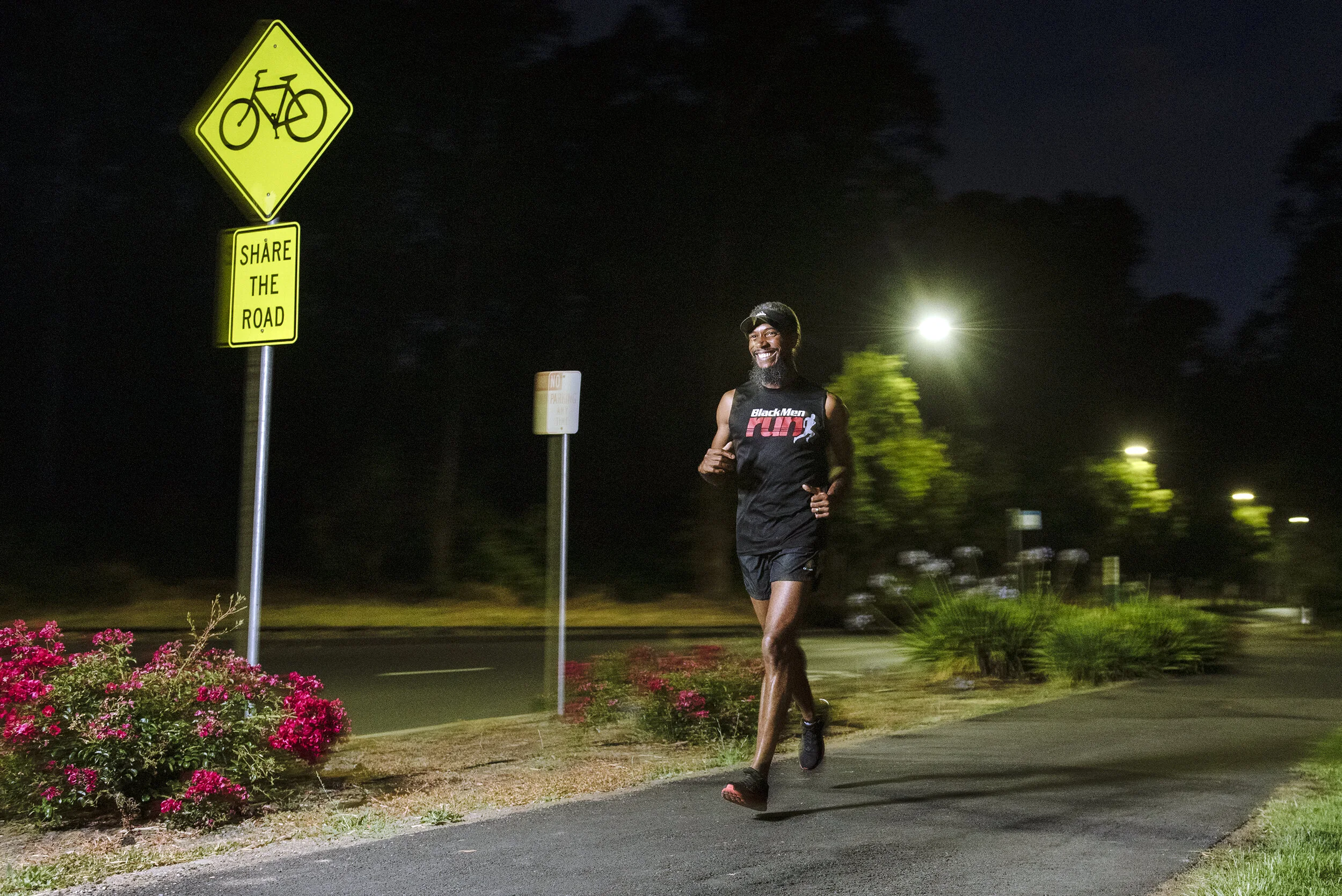  Kyrah Ayers is the president of the Bay Area chapter of Black Men Run, a group that promotes overall health and fitness, and focused on running. 