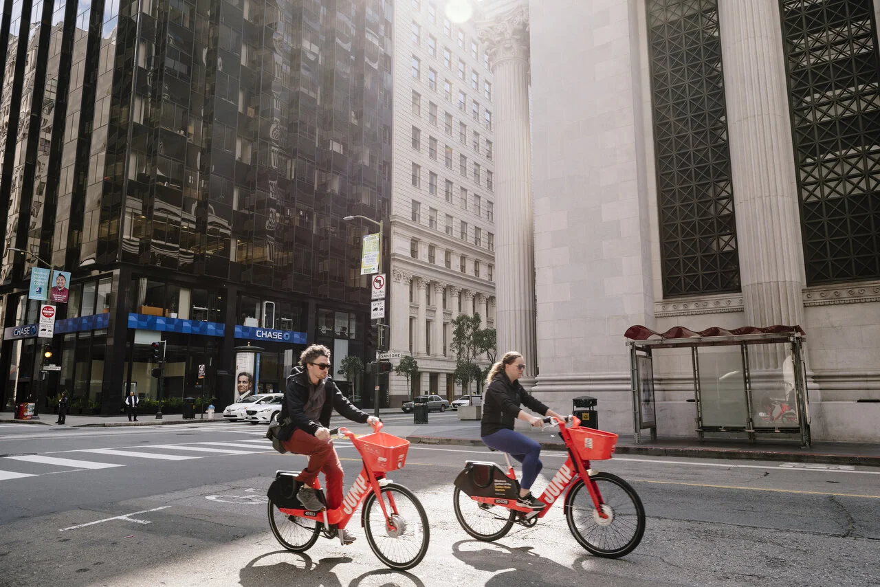  Empty streets in downtown San Francisco following a shelter-in-place order made by the mayor, March, 2020,  For Bloomberg. 