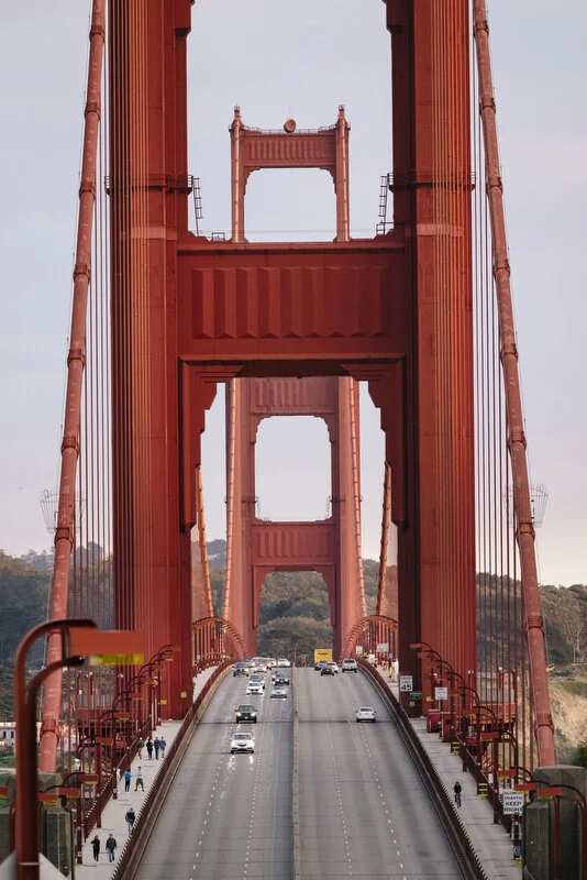  Light traffic on the Golden Gate Bridge into San Francisco following a shelter-in-place order made by the mayor, March, 2020,  For Bloomberg. 