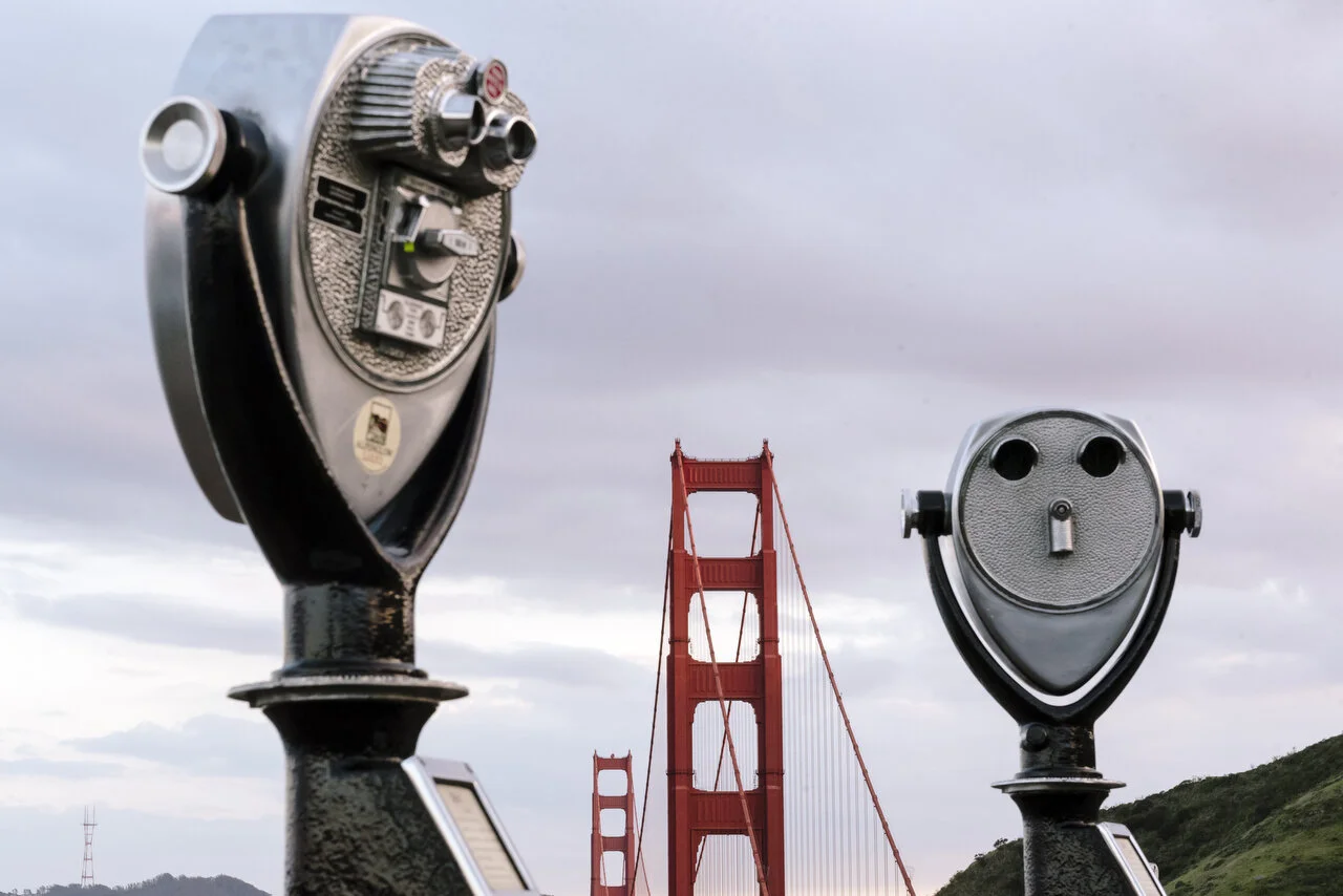  Empty lookout over the Golden Gate Bridge in Marin, following a shelter-in-place order made by the mayor, March, 2020,  For Bloomberg. 