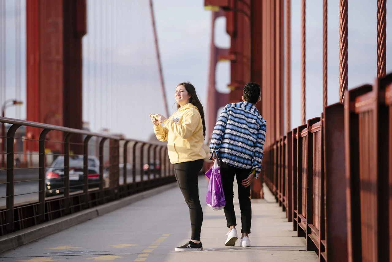  Light foot traffic on the Golden Gate Bridge in San Francisco following a shelter-in-place order made by the mayor, March, 2020,  For Bloomberg. 