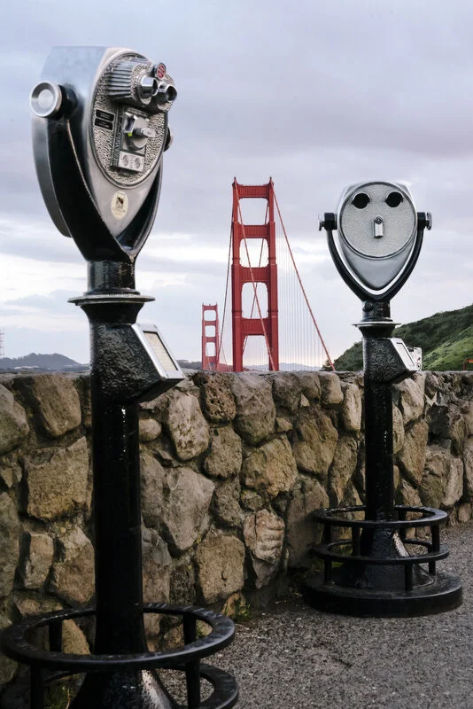  Empty lookout over the Golden Gate Bridge in Marin, following a shelter-in-place order made by the mayor, March, 2020,  For Bloomberg. 