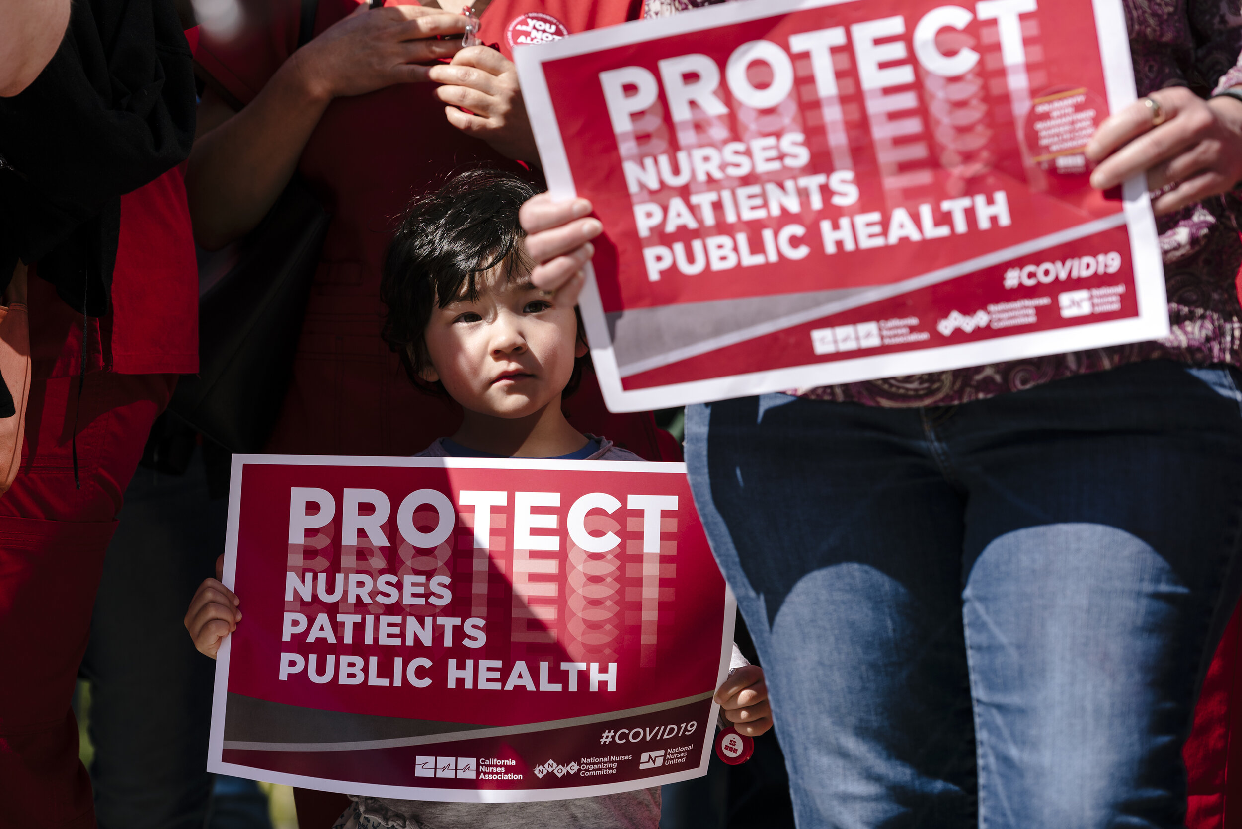  National day of action held by National Nurses United in conjunction with the California Nurses Association in front of Sutter Health's Alta Bates Summit campus in Oakland, California, on Tuesday, March 11, 2020. 