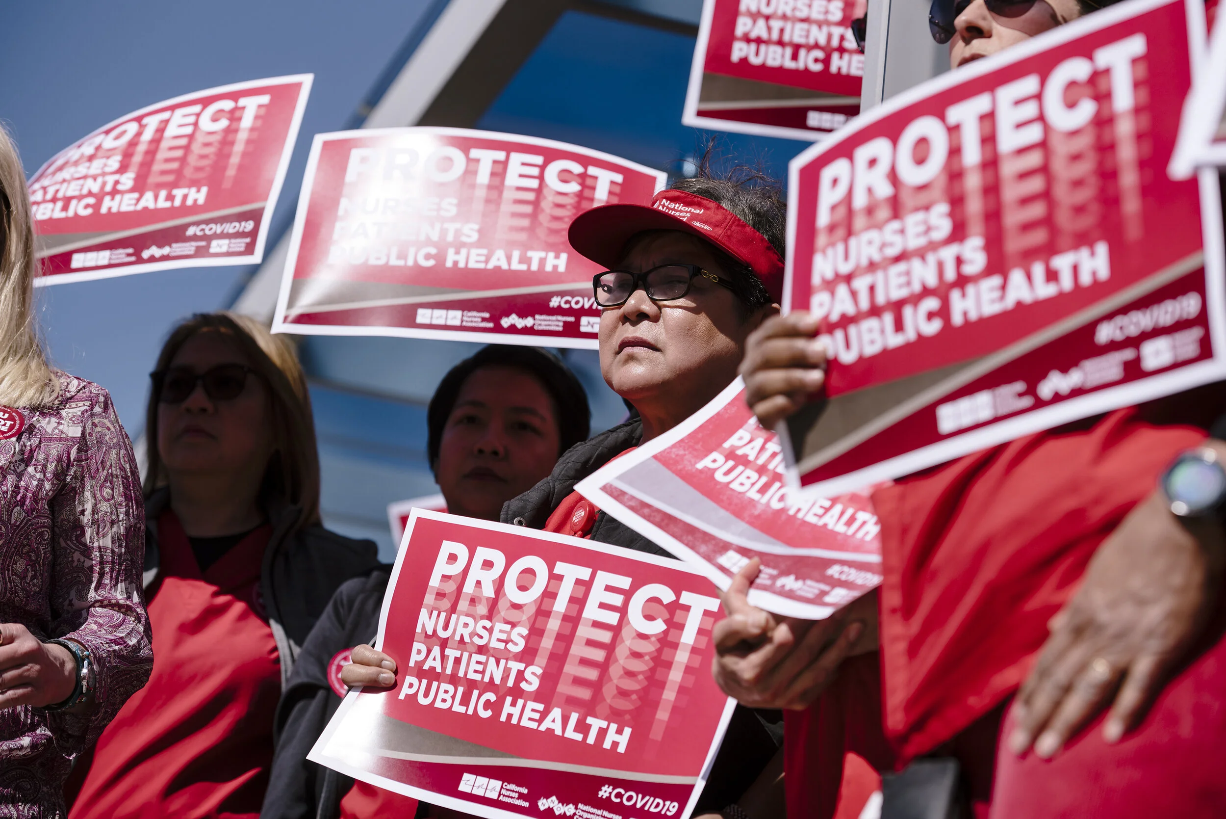 National day of action held by National Nurses United in conjunction with the California Nurses Association in front of Sutter Health's Alta Bates Summit campus in Oakland, California, on Tuesday, March 11, 2020. 
