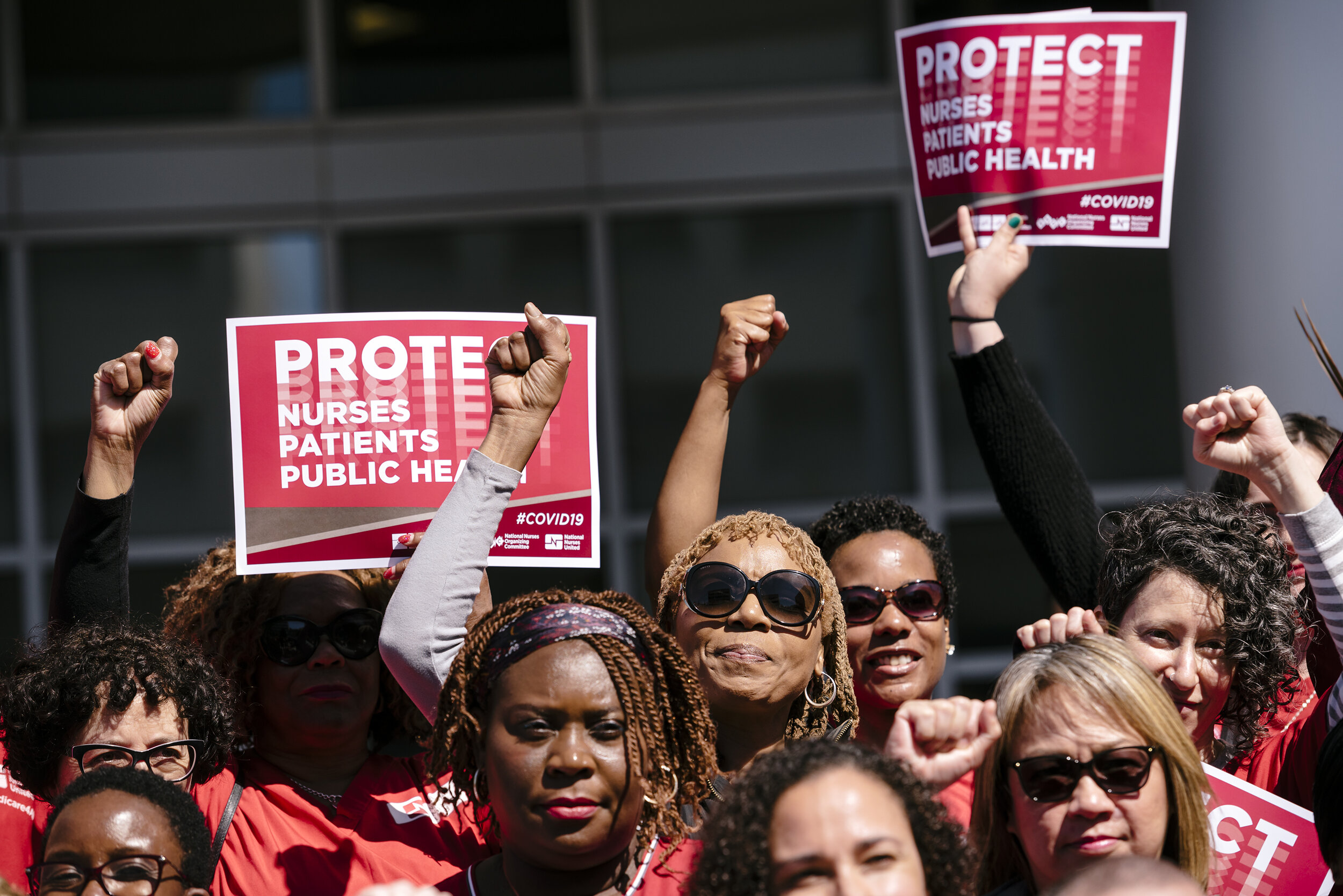  National day of action held by National Nurses United in conjunction with the California Nurses Association in front of Sutter Health's Alta Bates Summit campus in Oakland, California, on Tuesday, March 11, 2020. 