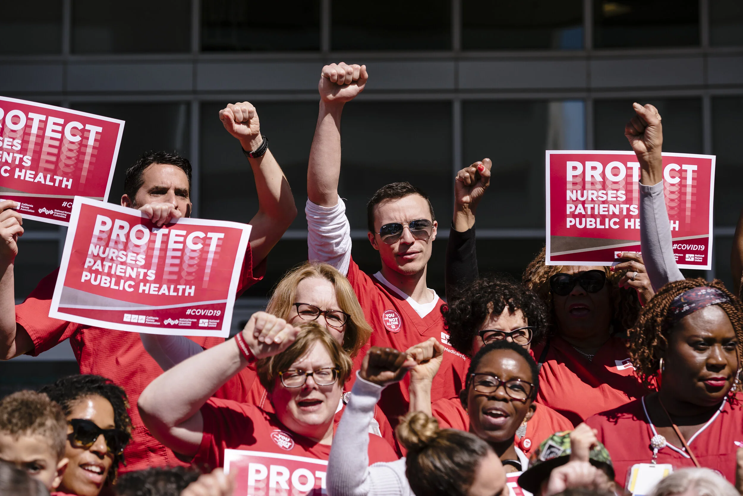  National day of action held by National Nurses United in conjunction with the California Nurses Association in front of Sutter Health's Alta Bates Summit campus in Oakland, California, on Tuesday, March 11, 2020. 