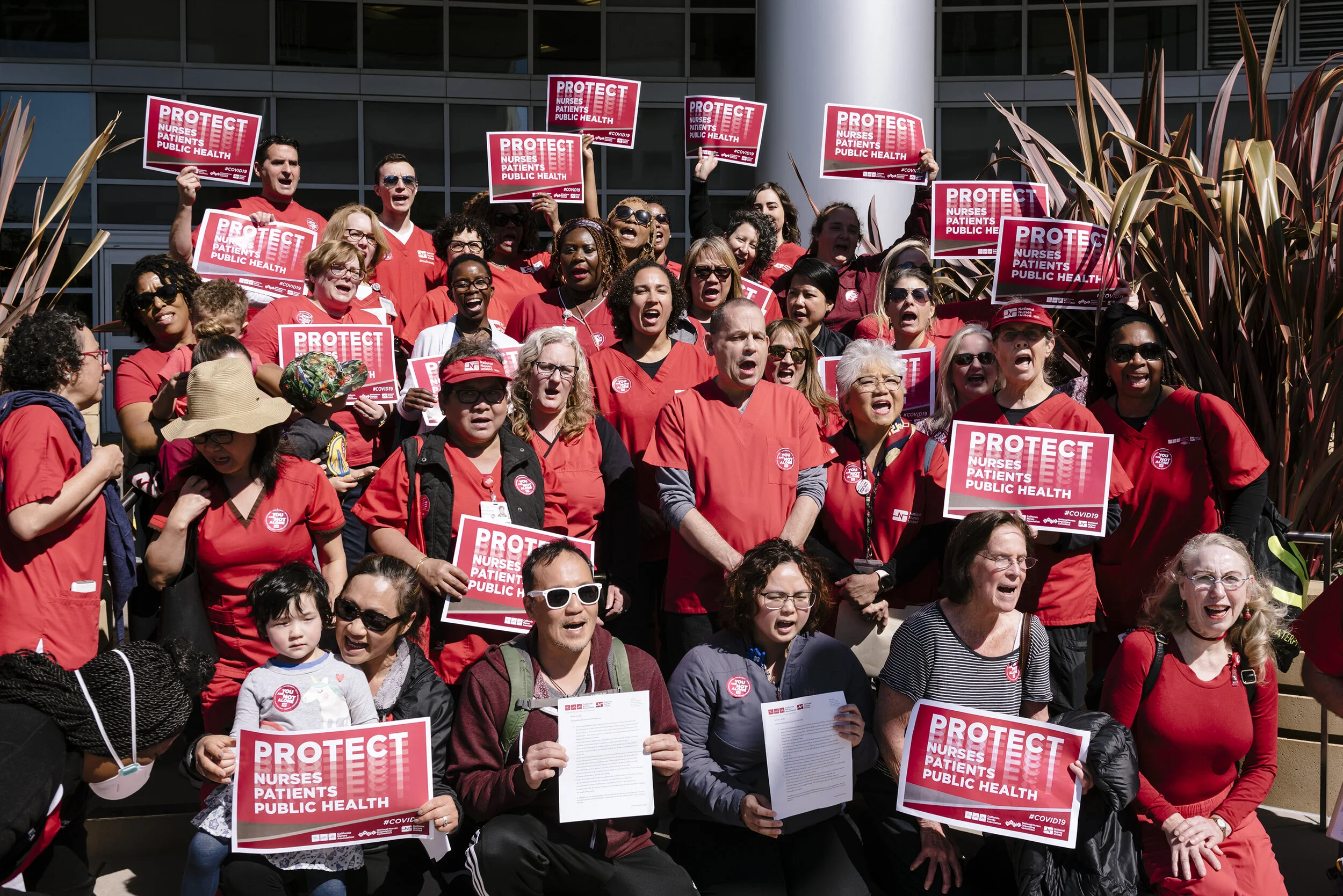  National day of action held by National Nurses United in conjunction with the California Nurses Association in front of Sutter Health's Alta Bates Summit campus in Oakland, California, on Tuesday, March 11, 2020. 