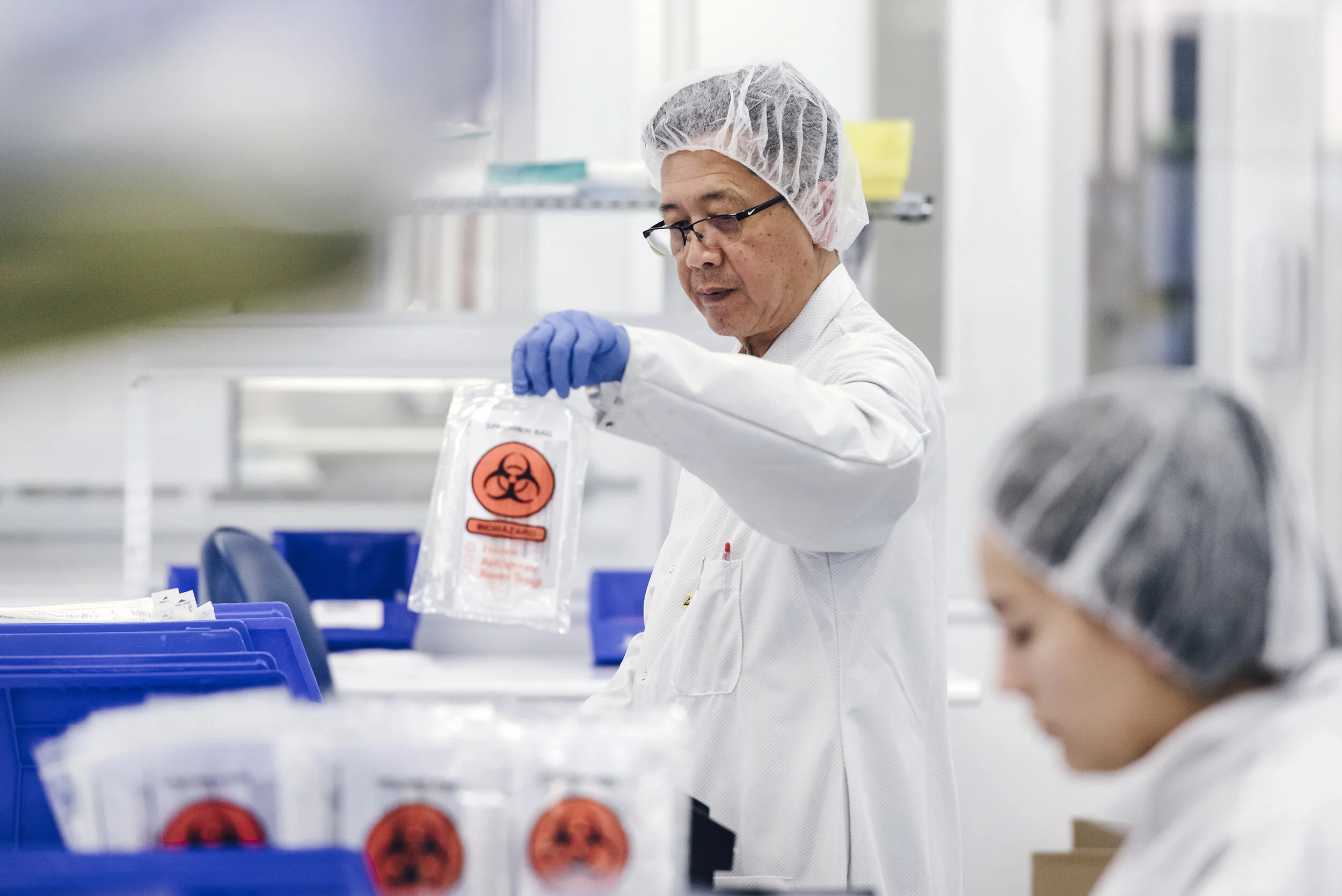  Assembly workers assemble Covid-19 testing kits at Evolve Manufacturing Technologies Inc., which has switched from making other medical equipment to making supplies for clients fighting the novel coronavirus, in Fremont, Calif, on Wednesday, April ,