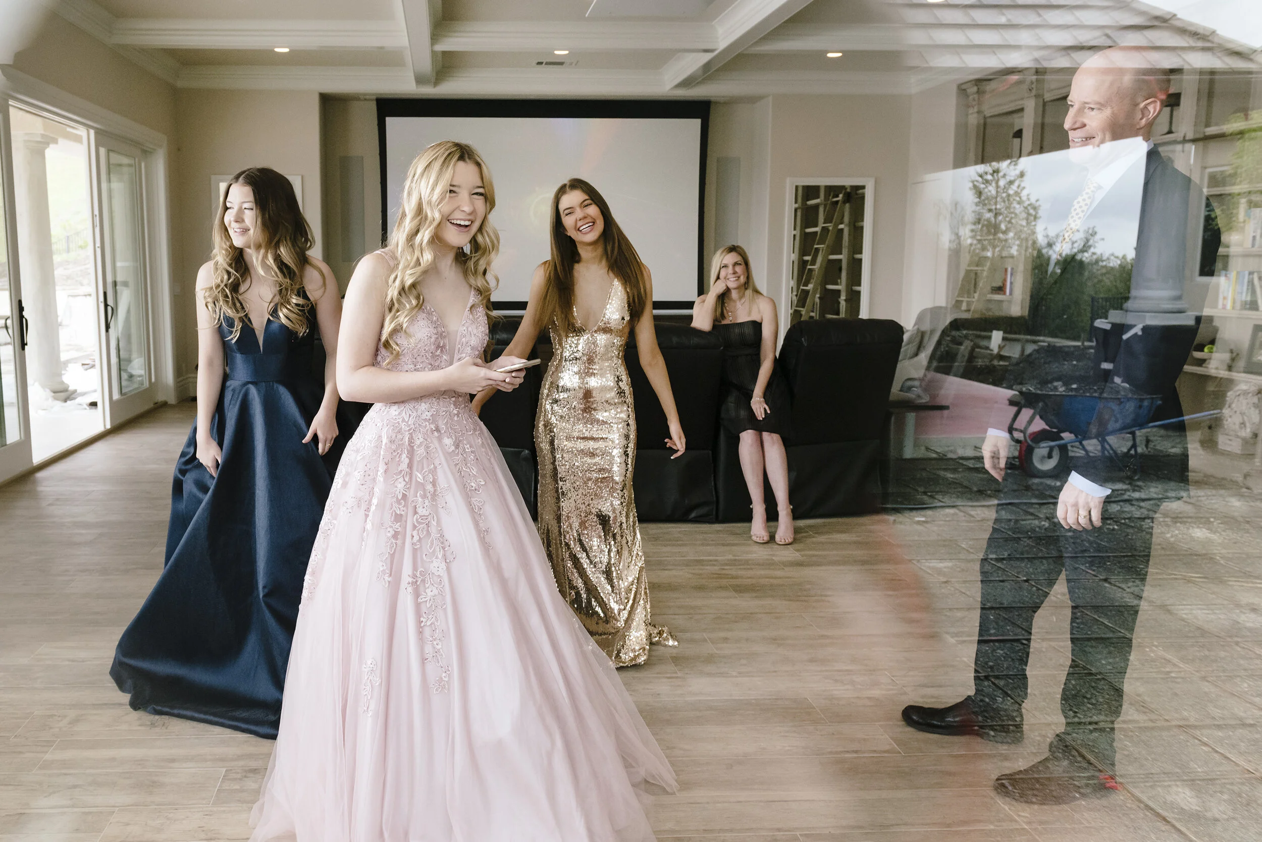  The Reese family films TikTok videos of themselves celebrating the girls' canceled high school prom from their home in Danville, Calif, on Saturday, March 28, 2020.     