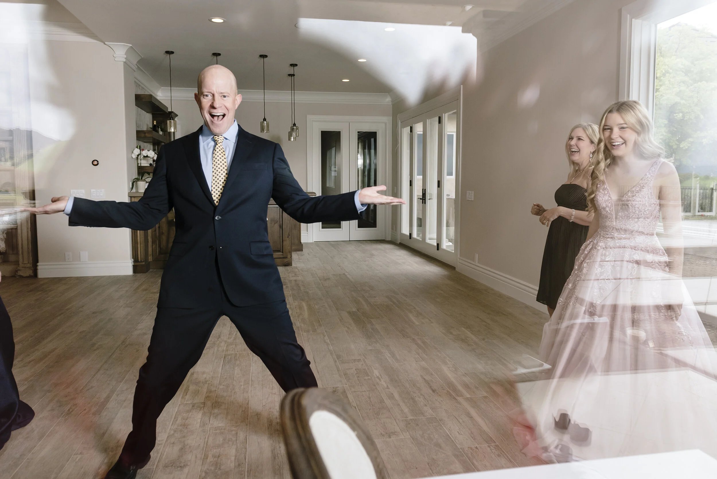  The Reese family films TikTok videos of themselves celebrating the girls' canceled high school prom from their home in Danville, Calif, on Saturday, March 28, 2020.     