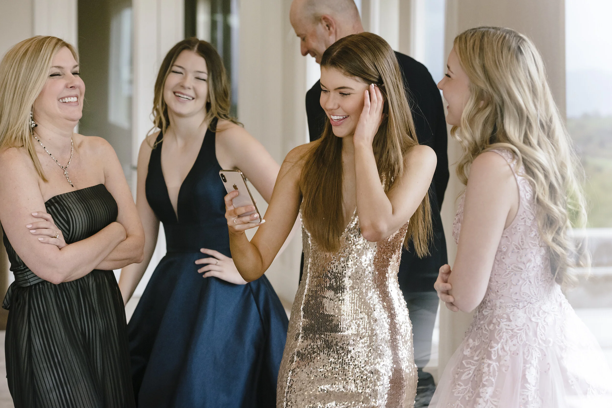  The Reese family films TikTok videos of themselves celebrating the girls' canceled high school prom from their home in Danville, Calif, on Saturday, March 28, 2020.     