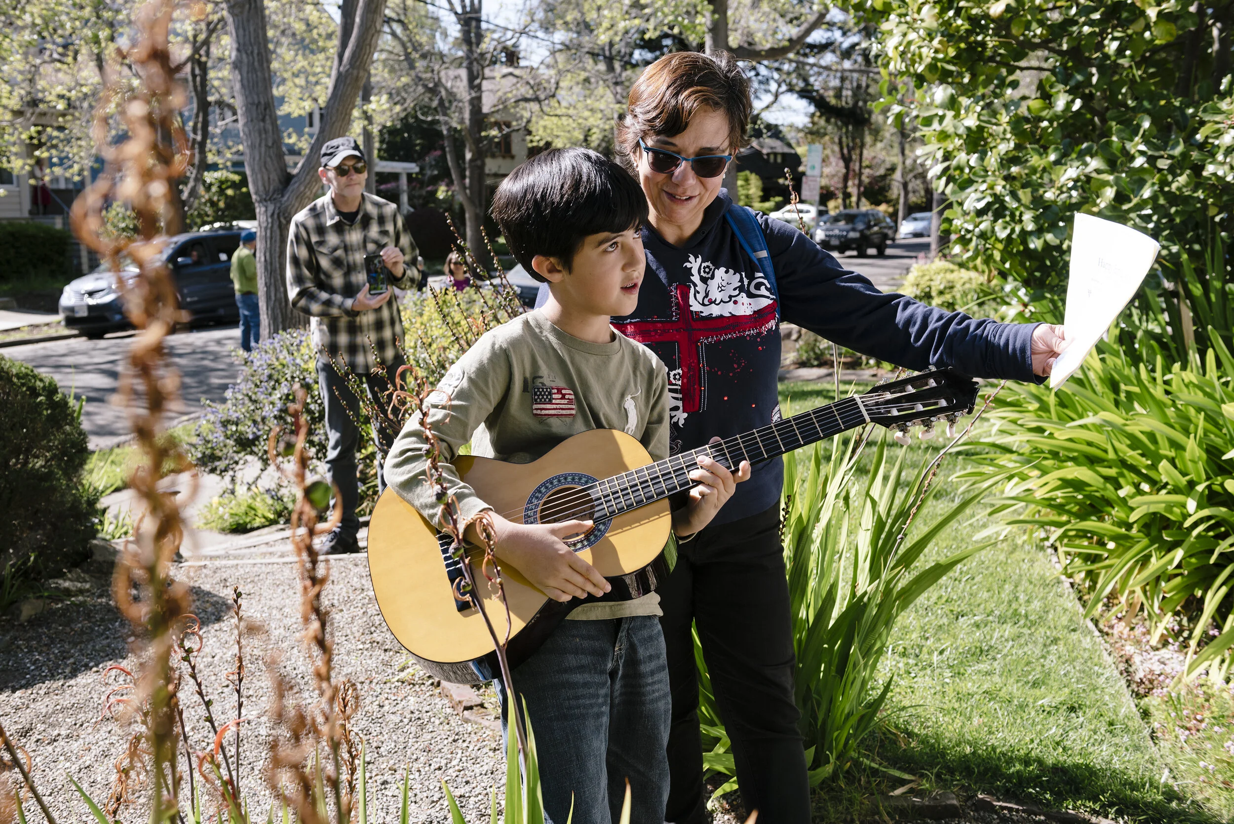  Zona Roberts turned 100.  To celebrate her friends and neighbors gathered and threw her a social distancing party outside her home in Berkeley, CA, April 1st, 2020. 