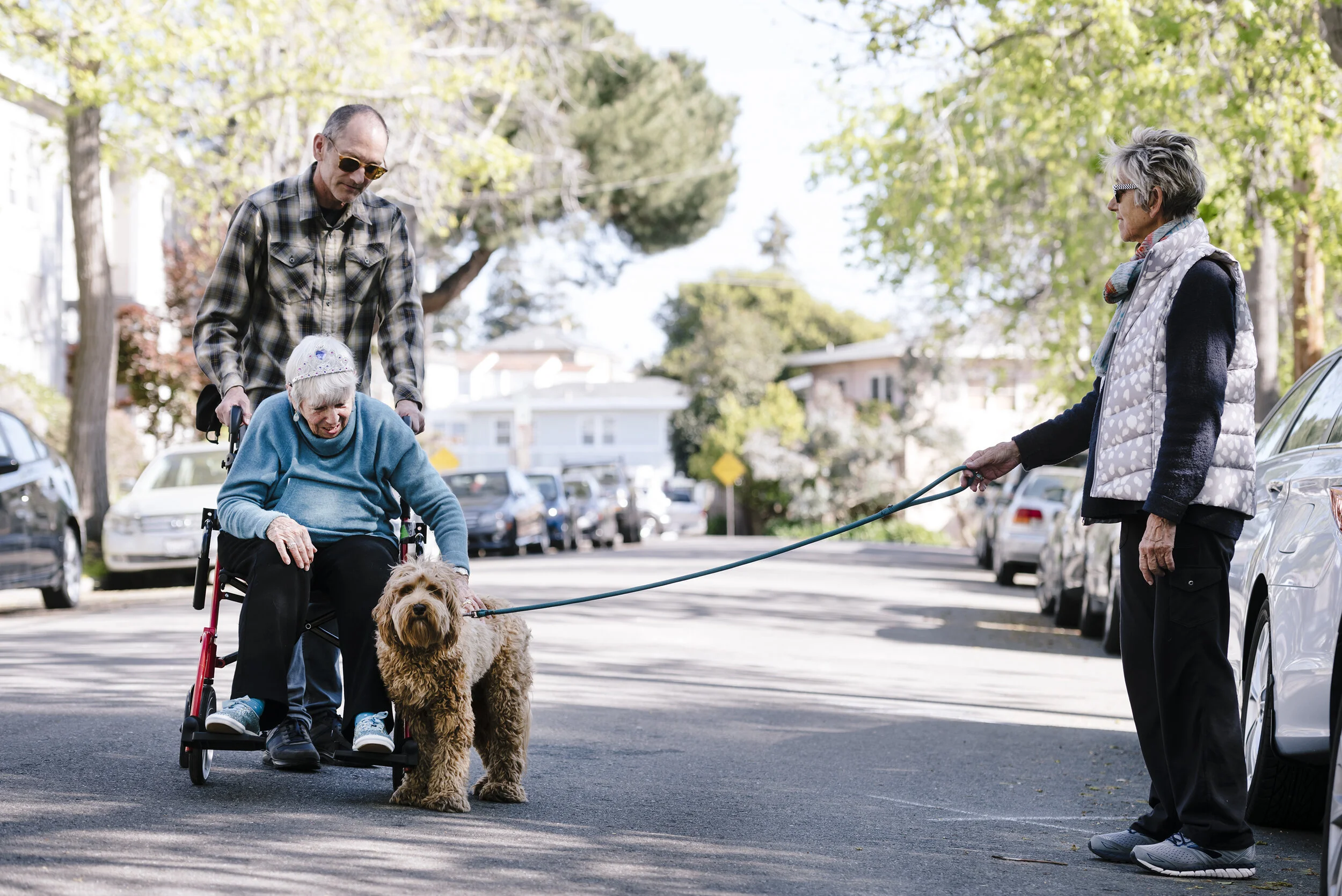  Zona Roberts turned 100.  To celebrate her friends and neighbors gathered and threw her a social distancing party outside her home in Berkeley, CA, April 1st, 2020. 