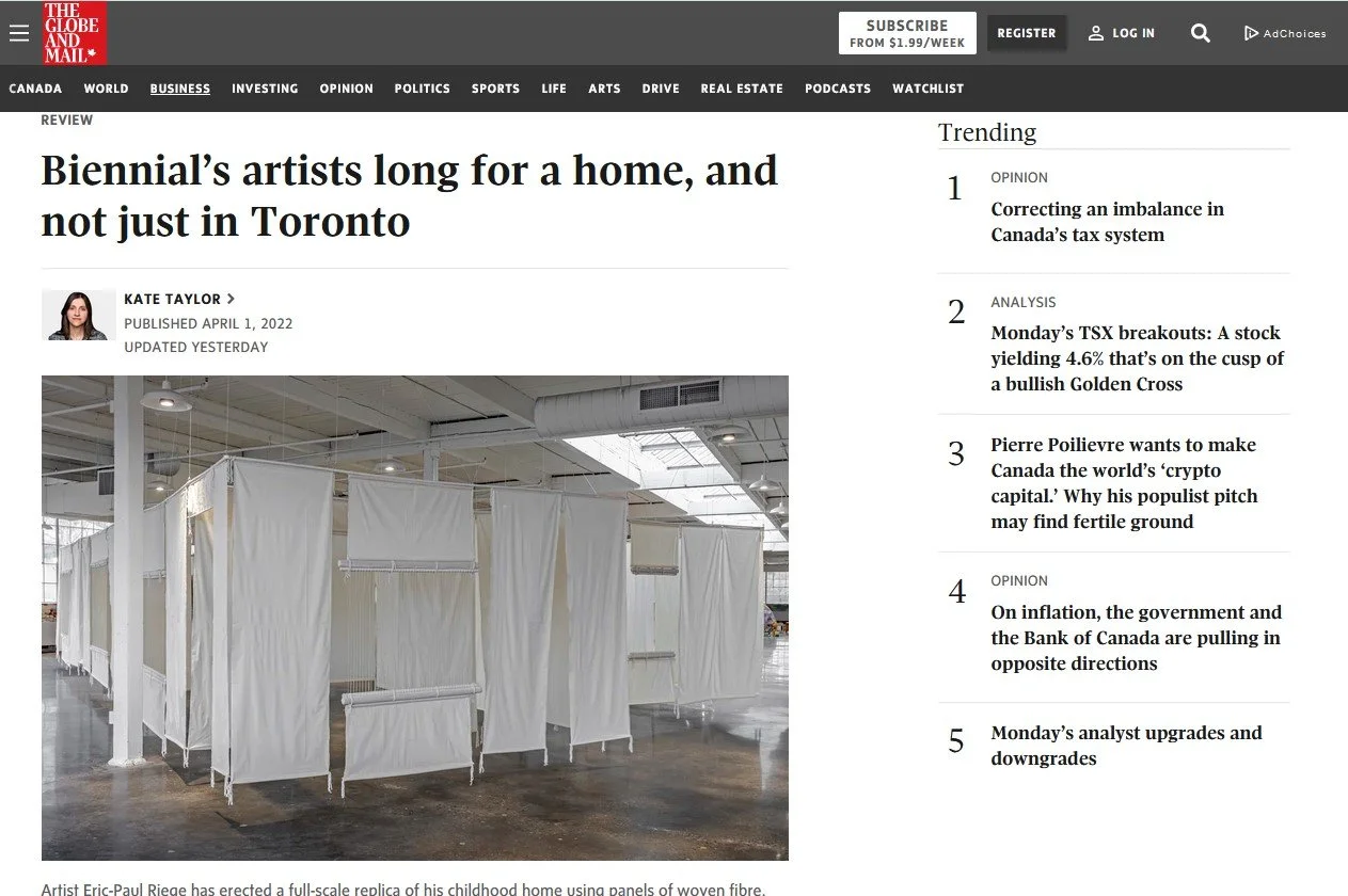 Biennial's artists long for a home, and not just in Toronto