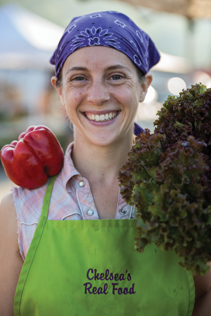  Chelsea Hindenach, owner and founder of Chelsea's Real Food Truck, poses for a portrait at the Athens Farmers Market on Weds, October 9, 2015. Hindenach's food truck focuses on serving people with specific dietary needs using fresh, local food purch