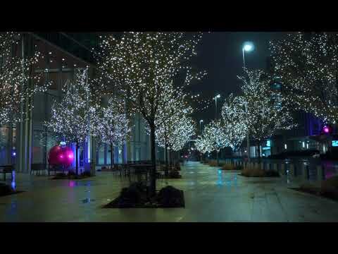 A walk downtown among the holiday lights