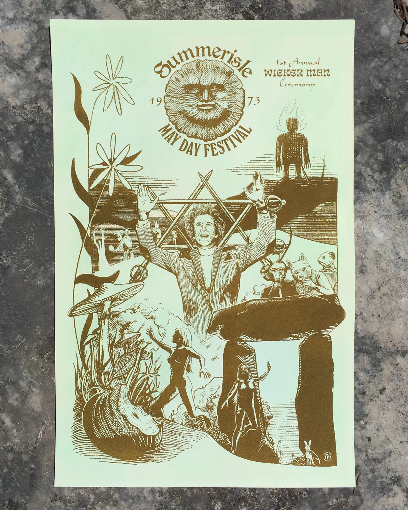 Summerisle May Day Fest 1973 - Riso Print