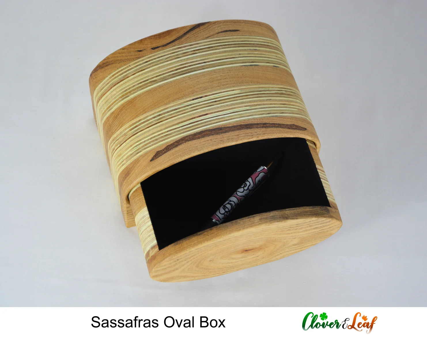 Sassafras Oval Box Open With Pen.jpg