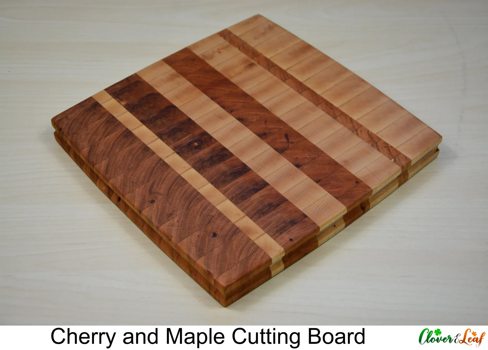 Cherry and Walnut Cutting Board From Above Diagonal.jpg