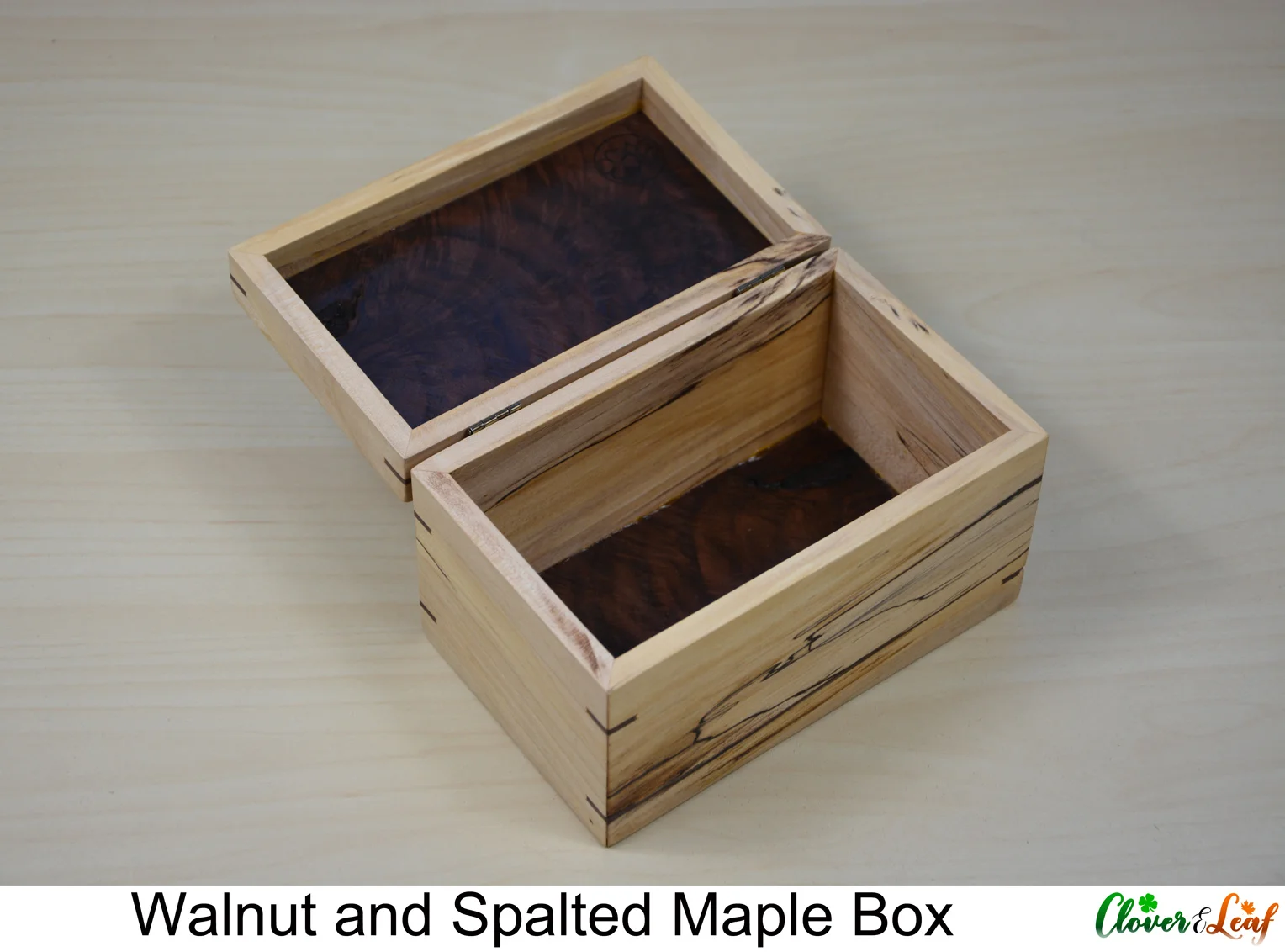 Walnut and Spalted Maple Recipe Box Open.jpg