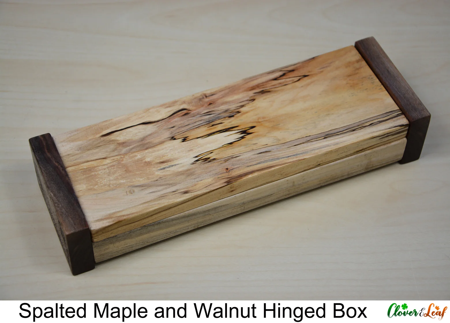 Spalted Maple and Walnut Hinged Box