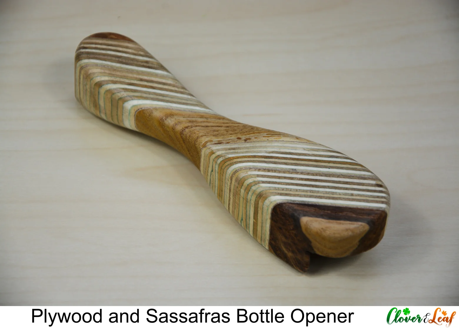 Plywood and Sassafras Bottle Opener Diagonal 3.jpg